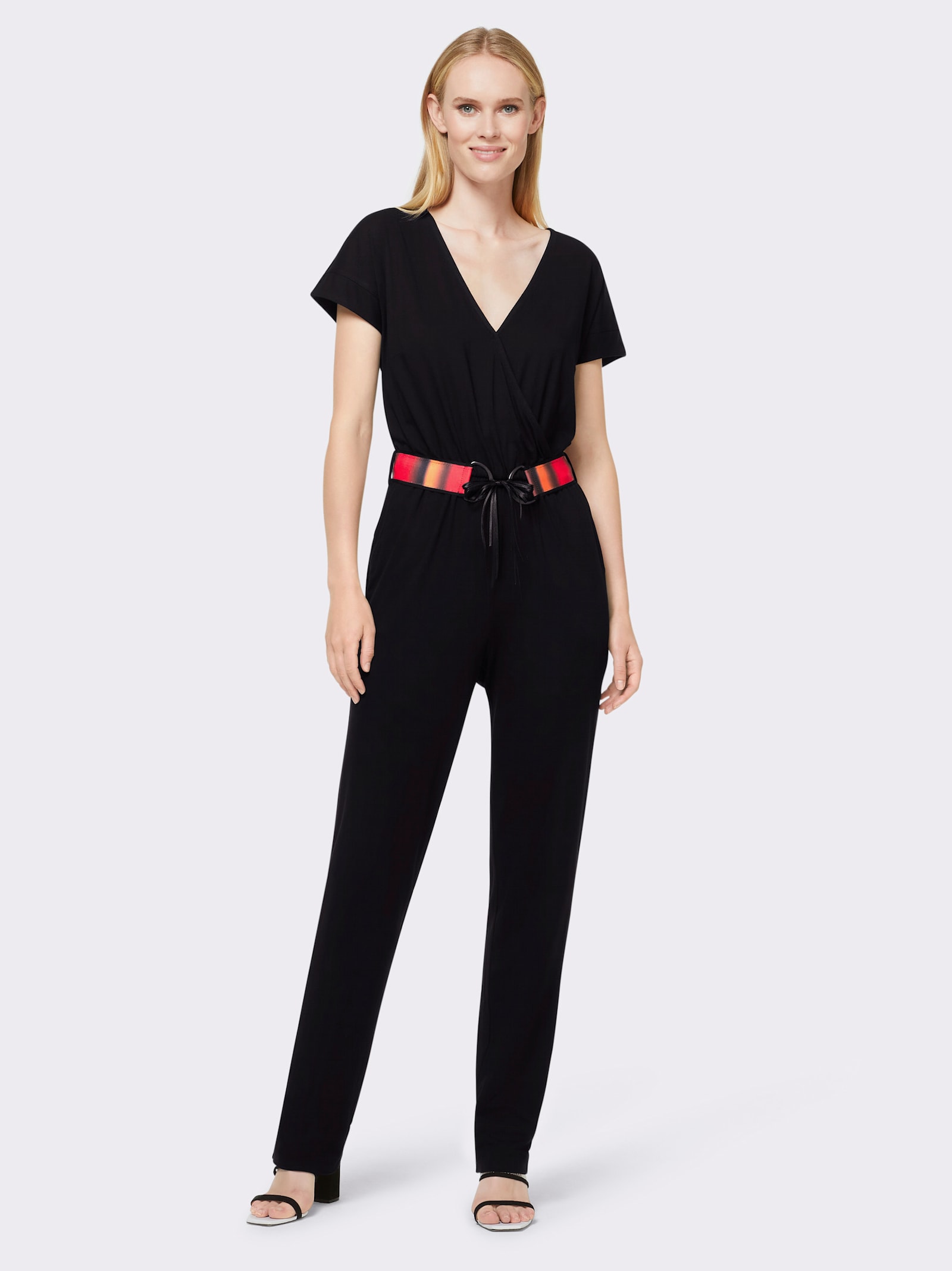 heine Jumpsuit in Wickel-Optik - schwarz