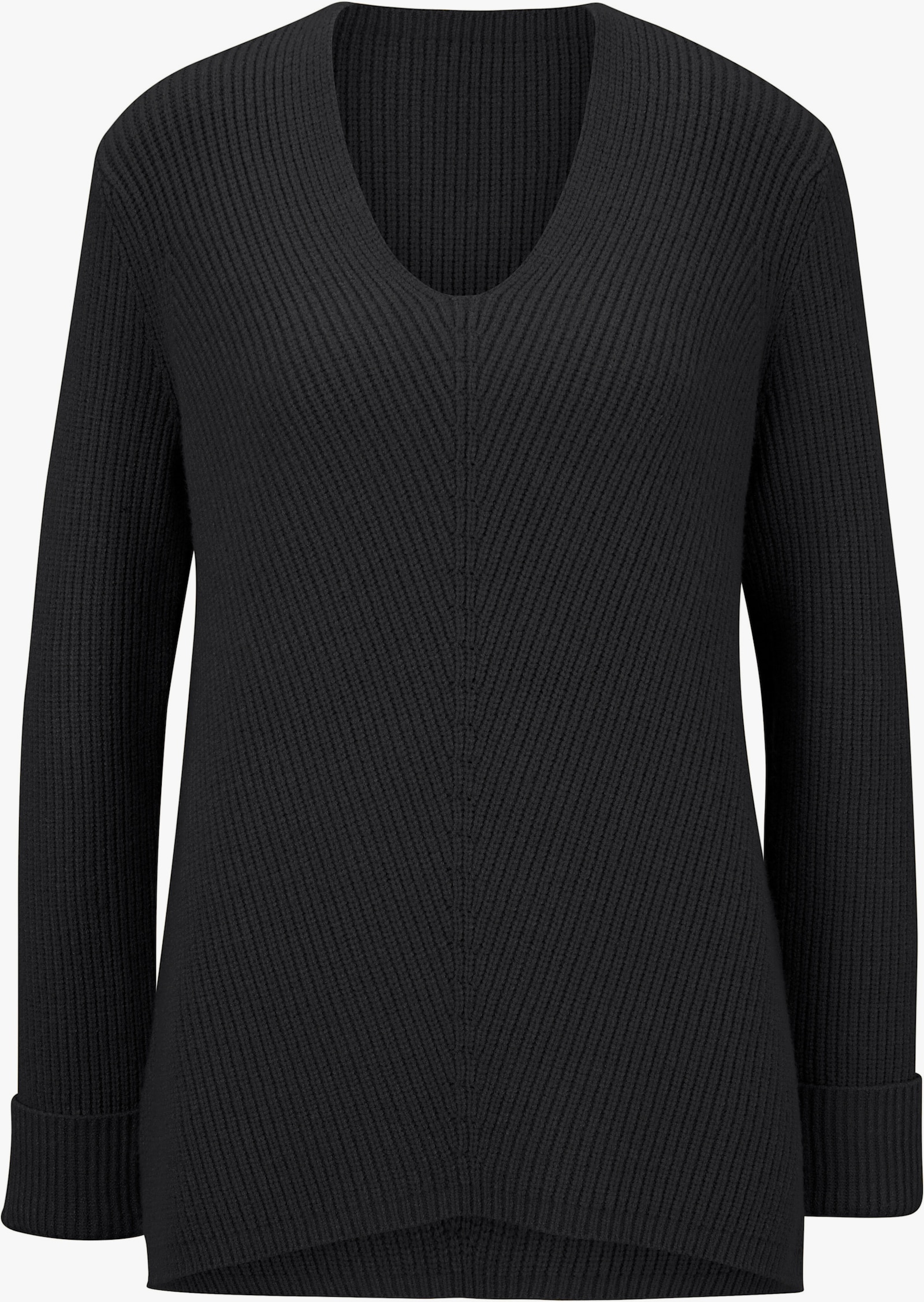 heine Gebreide pullover met V-hals - zwart