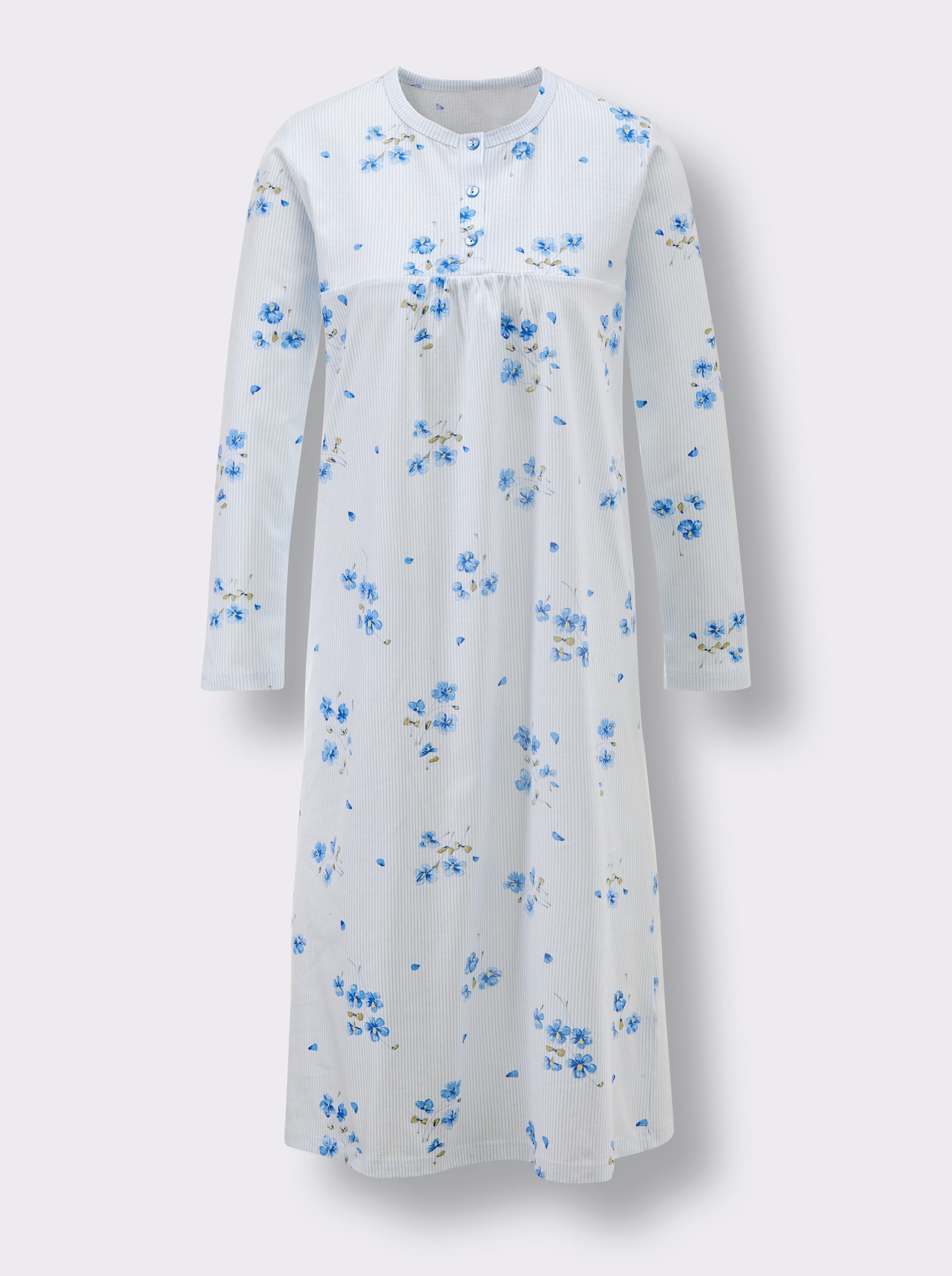Comtessa Nachthemd mit Blütenmuster - hellblau