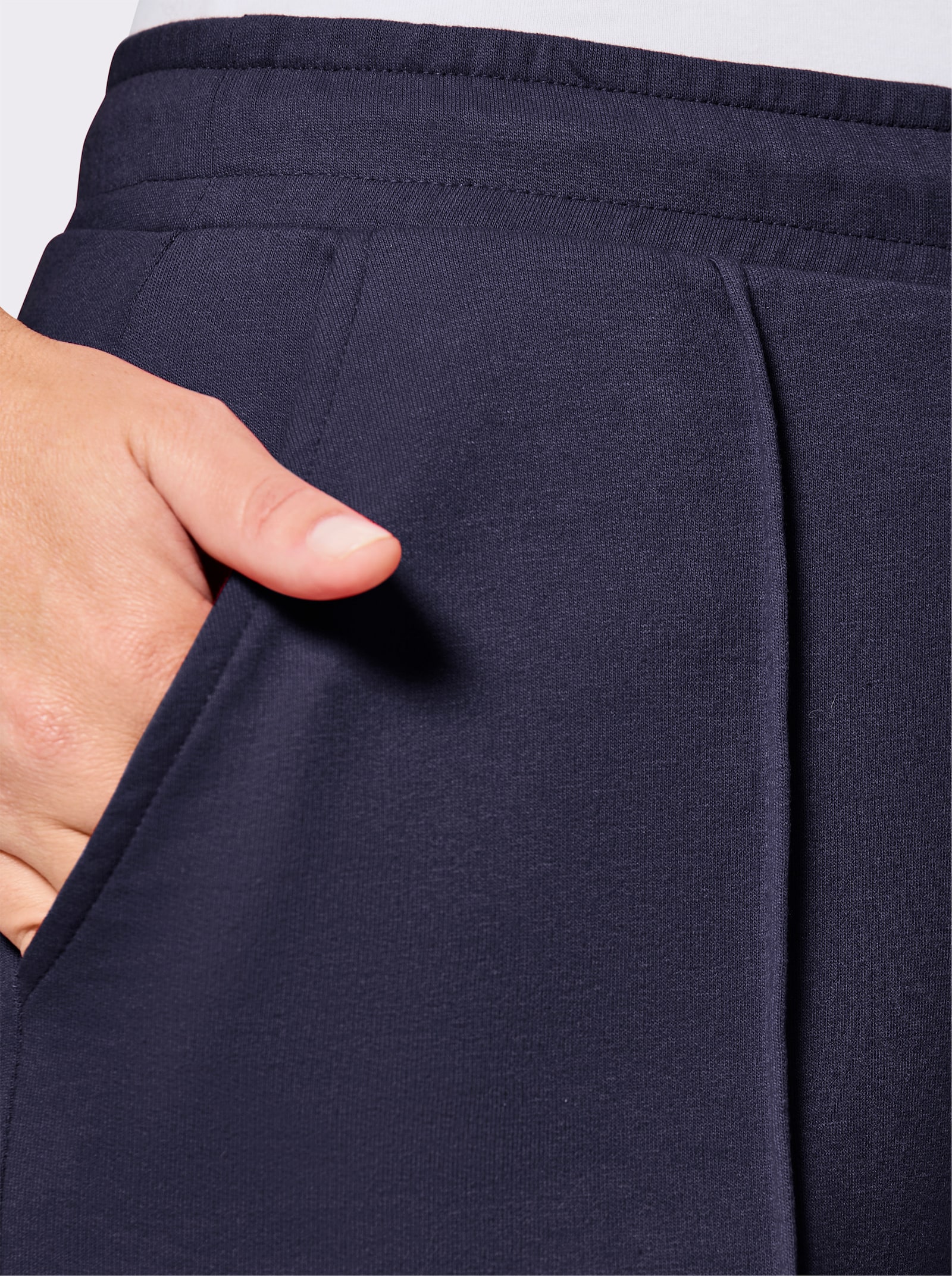 feel good Dehnbund-Hose in weiter Form - marine-weiß