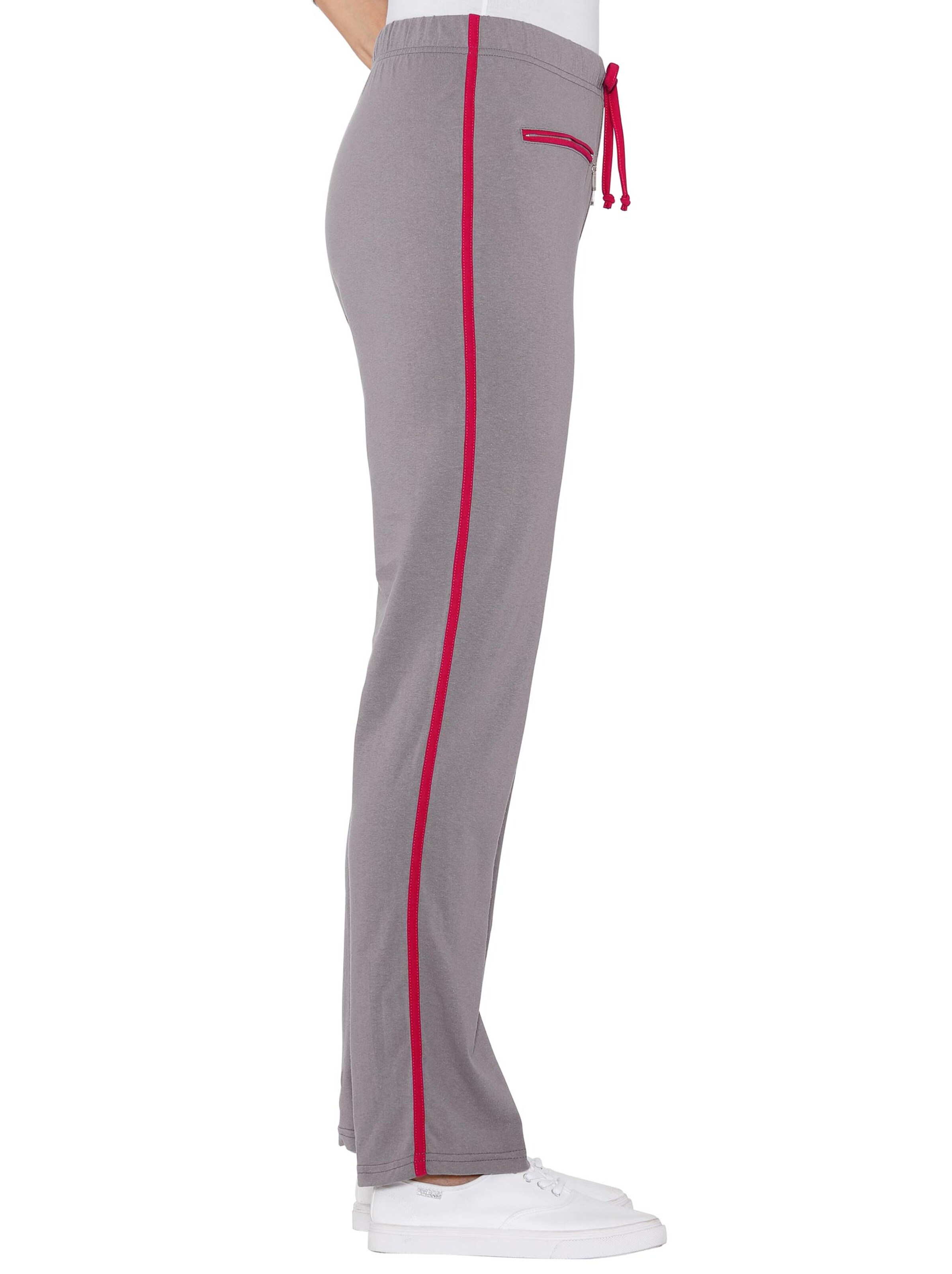 Freizeithose - grau-rot