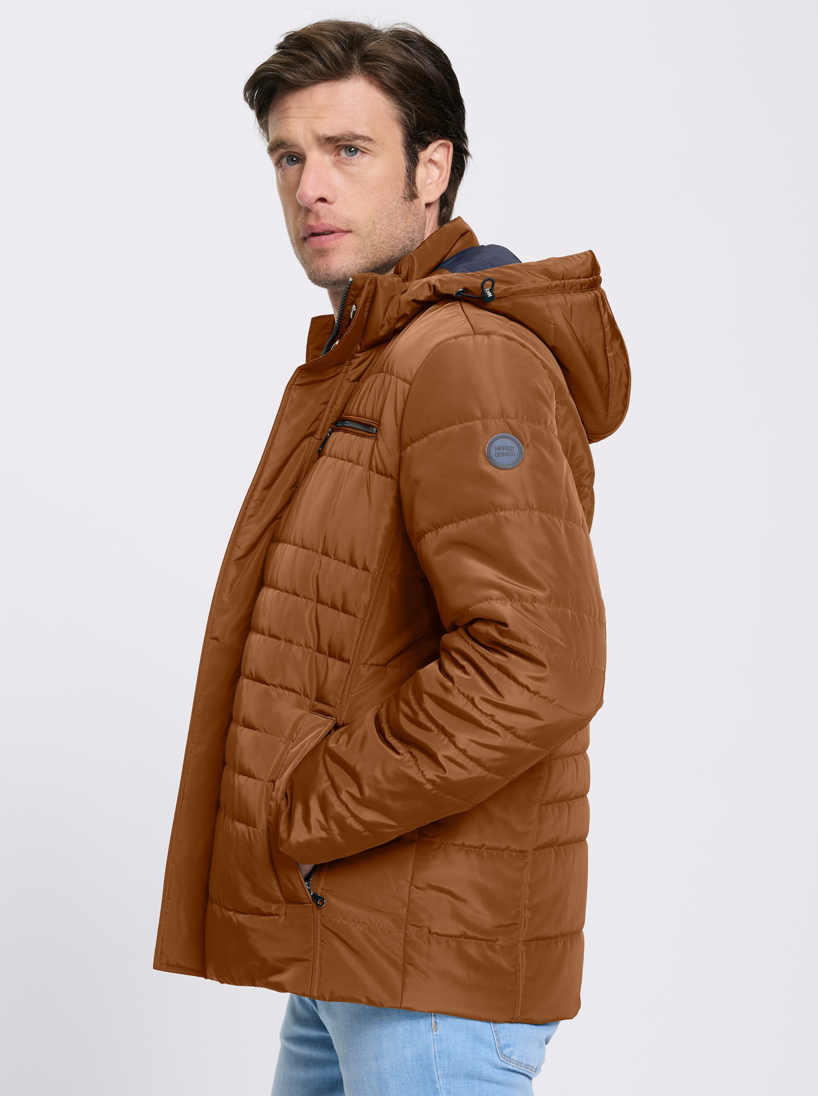 Marco Donati Jacke aus Stepp, winterwarm wattiert - cognac