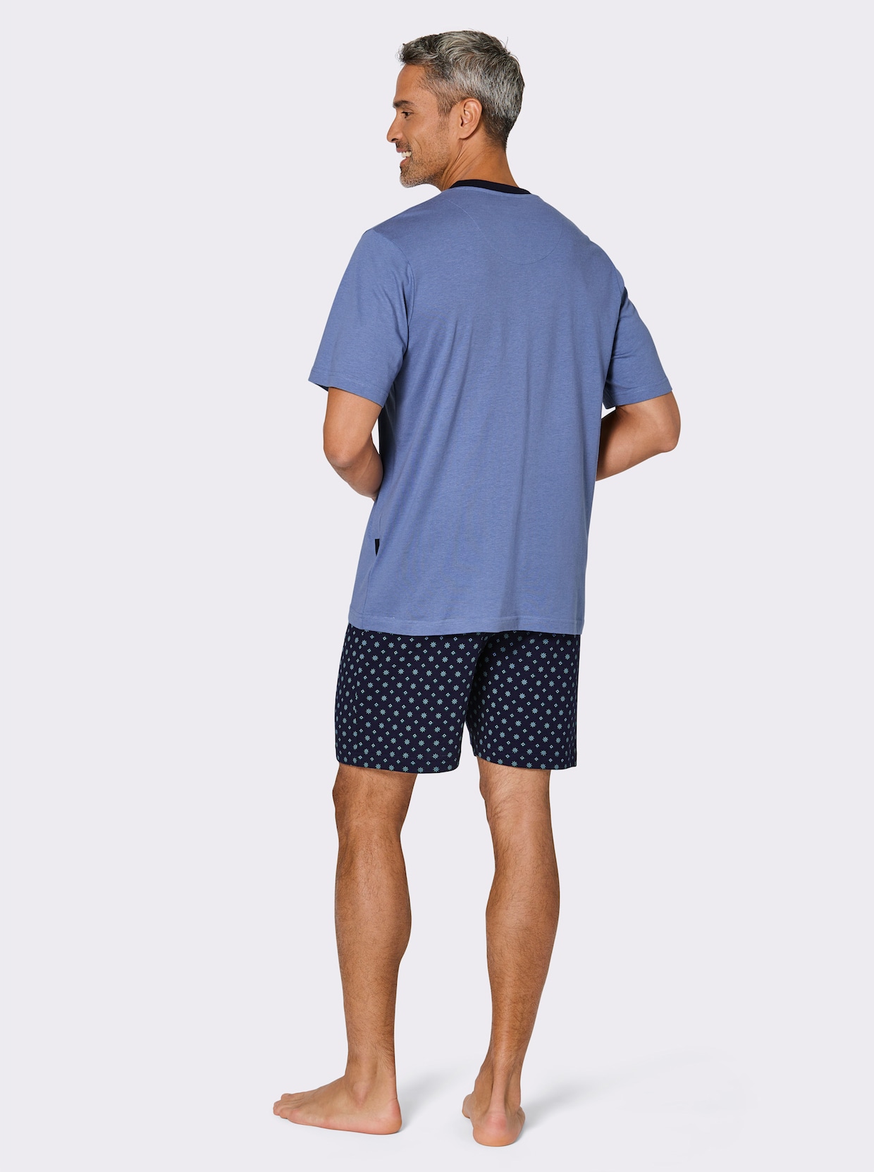 Comte Shorty - marine-himmelblau-bedruckt