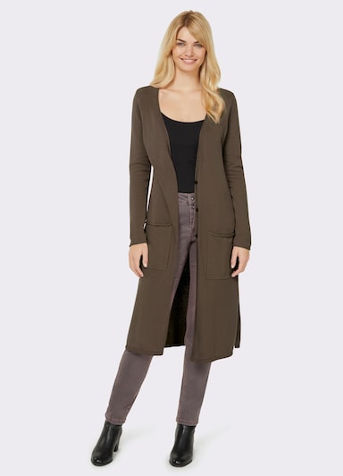 heine Long-Strickjacke - oliv