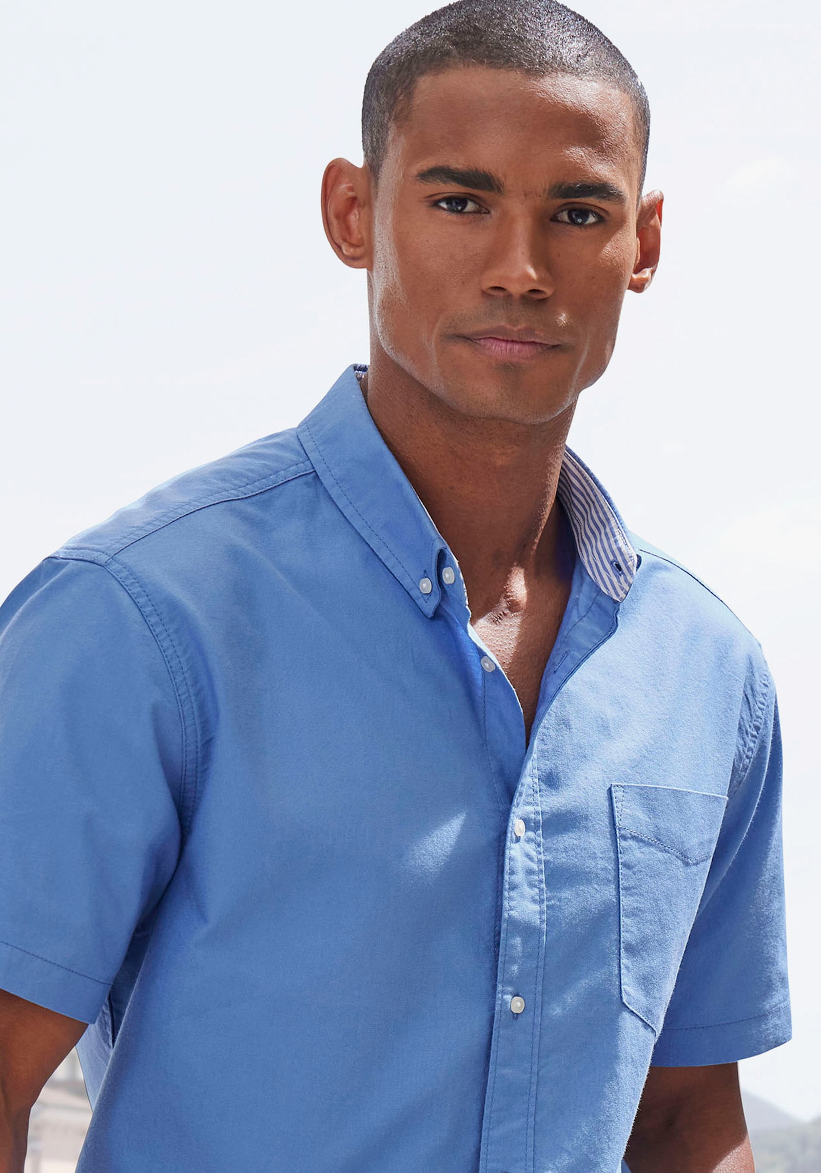 H.I.S Kurzarmhemd - blau