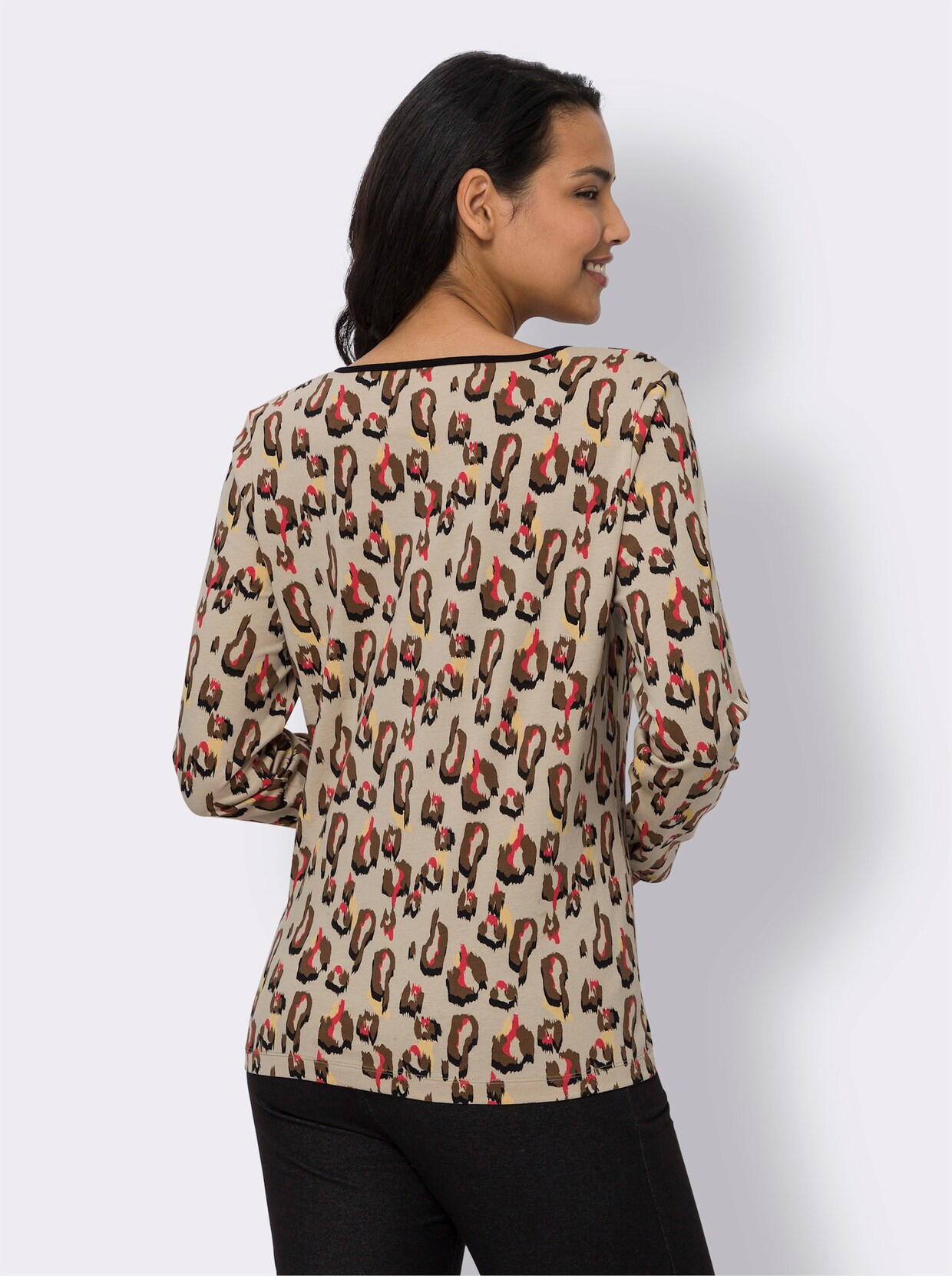 Shirt met lange mouwen - beige geprint