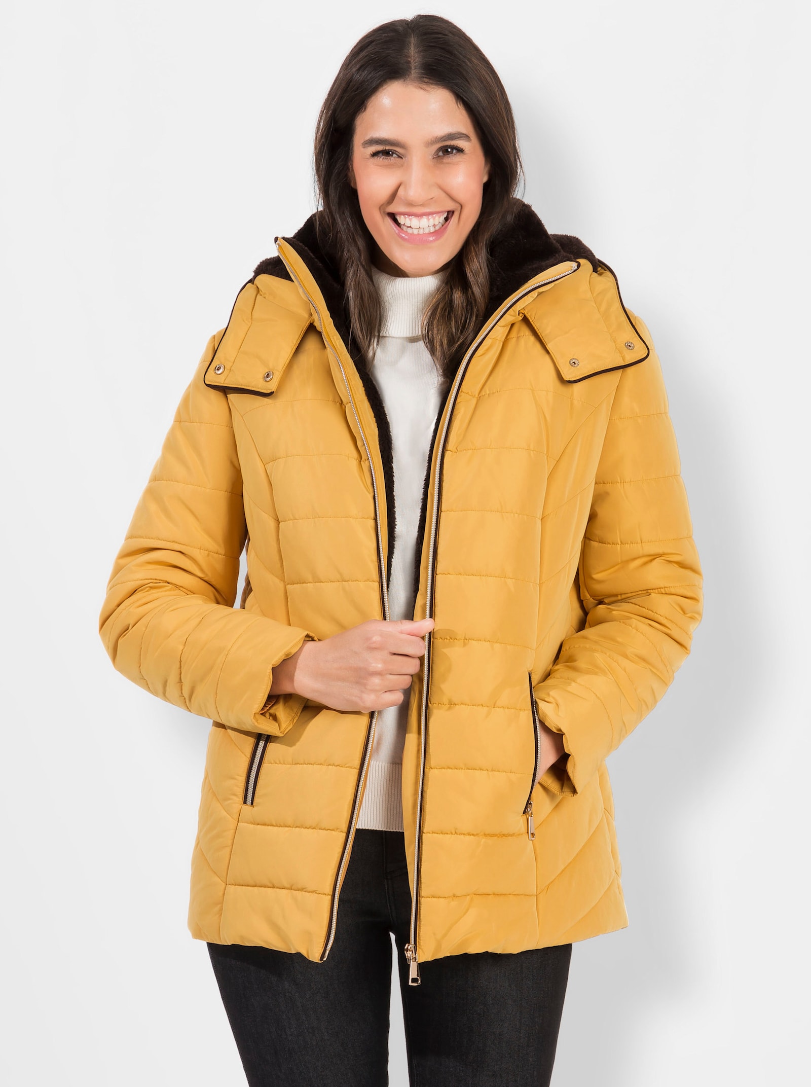 Gewatteerde jas met teddyfleece aan de binnenkant - kerrie