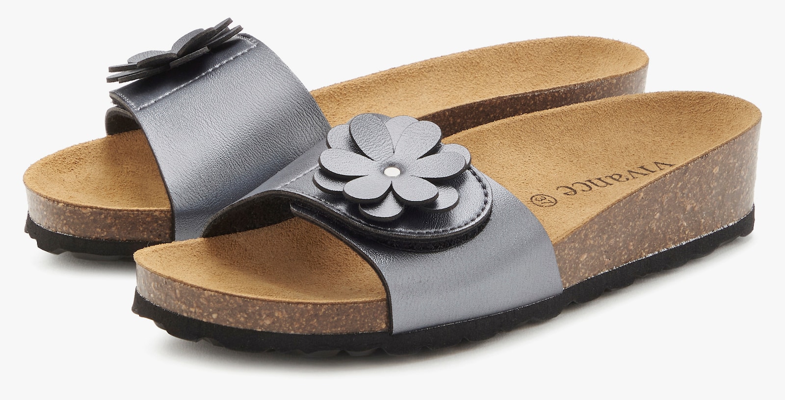 Vivance Pantolette - grau metallic