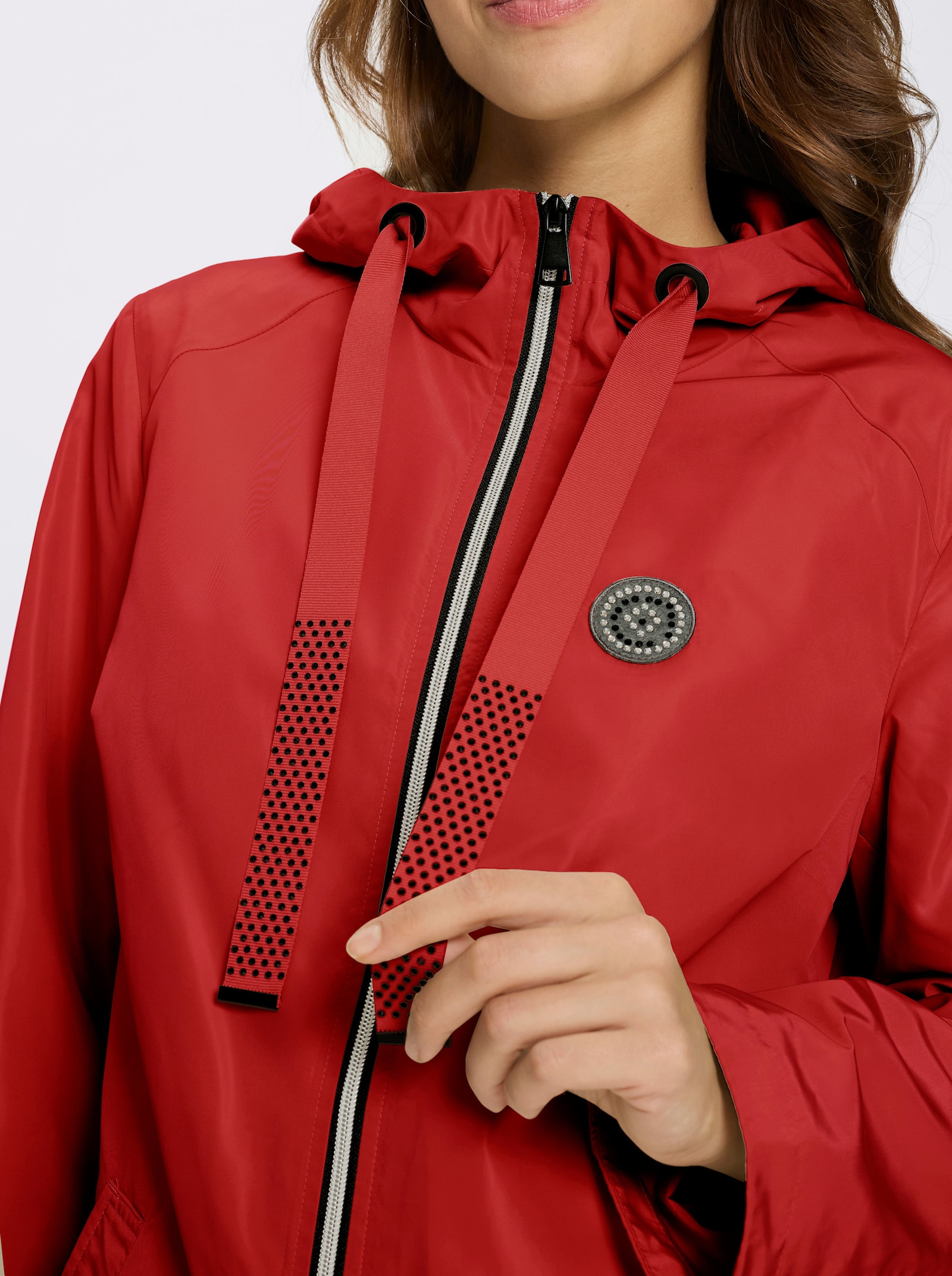 Outdoorjacke mit knöpfbarer Innentasche - rot