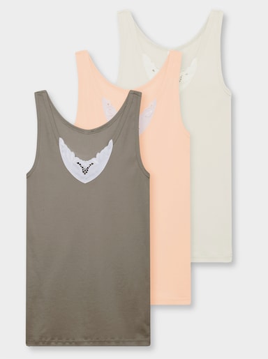 wäschepur Achselhemd - apricot + mauve + champagner