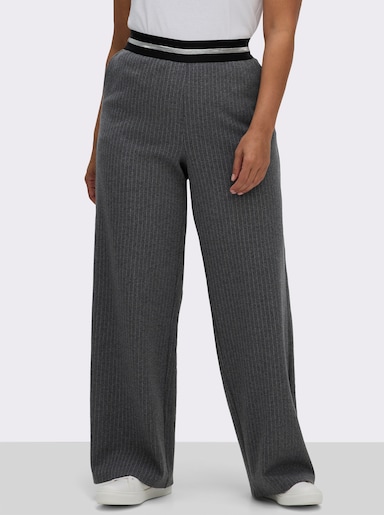 sheego Schlupfhose mit Nadelstreifen - graphit-ecru-gestreift