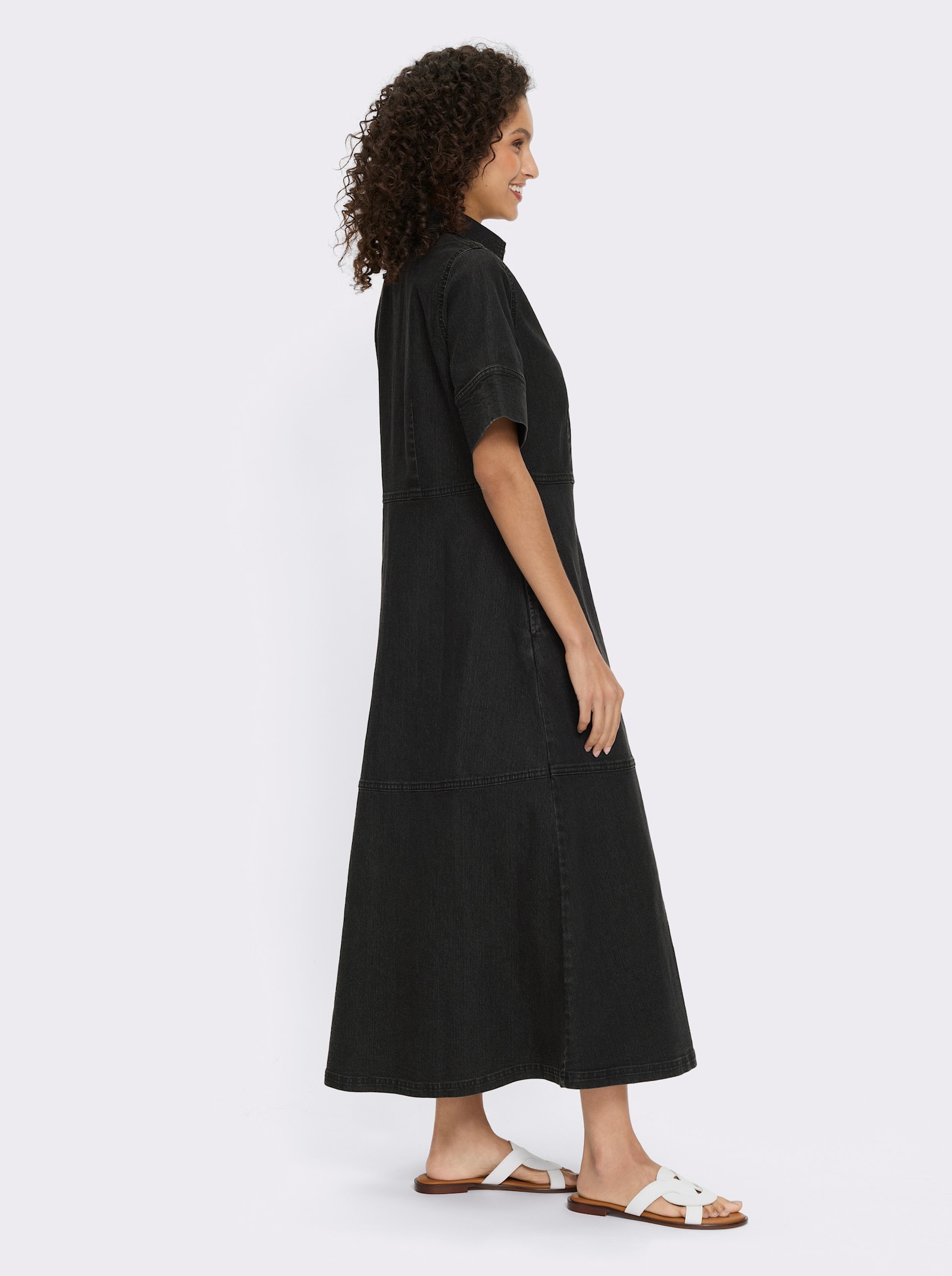 heine Jeanskleid mit Knopfleiste - black denim