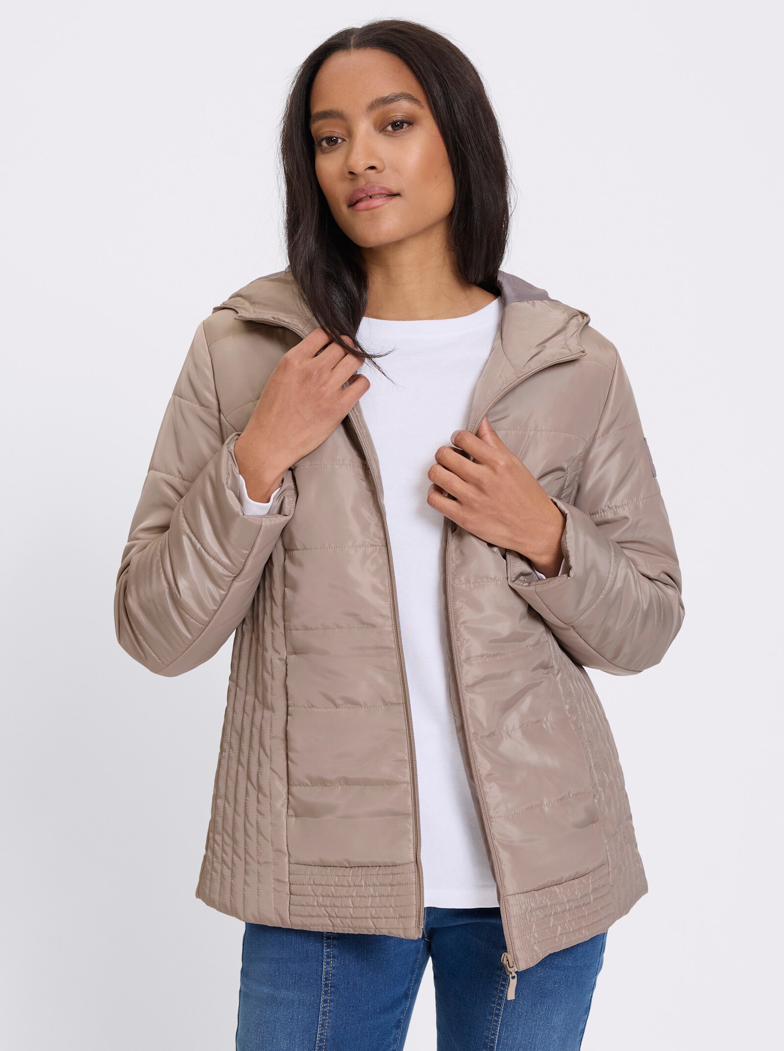 heine Steppjacke mit Kapuze - sesam