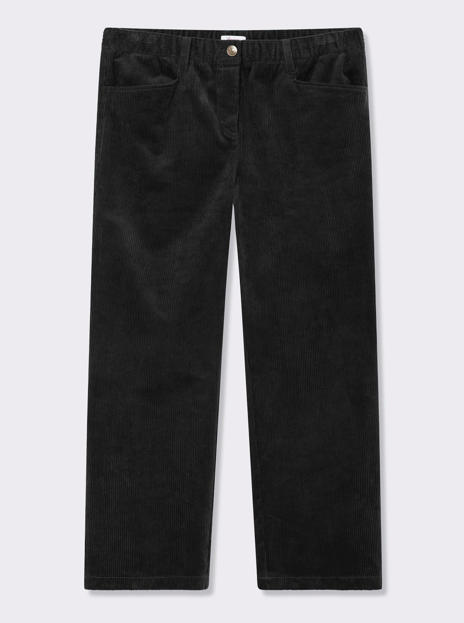 sheego Cordhose mit geradem Bein - schwarz