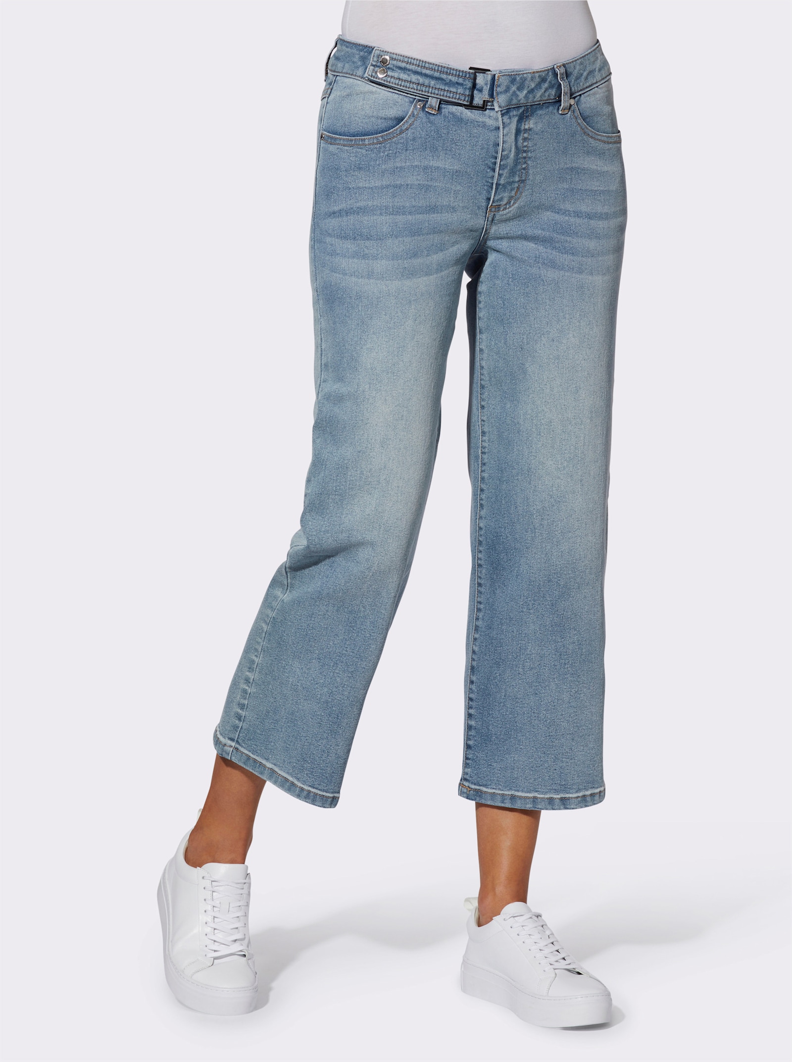 Culotte in Denim-Qualität - blue-bleached