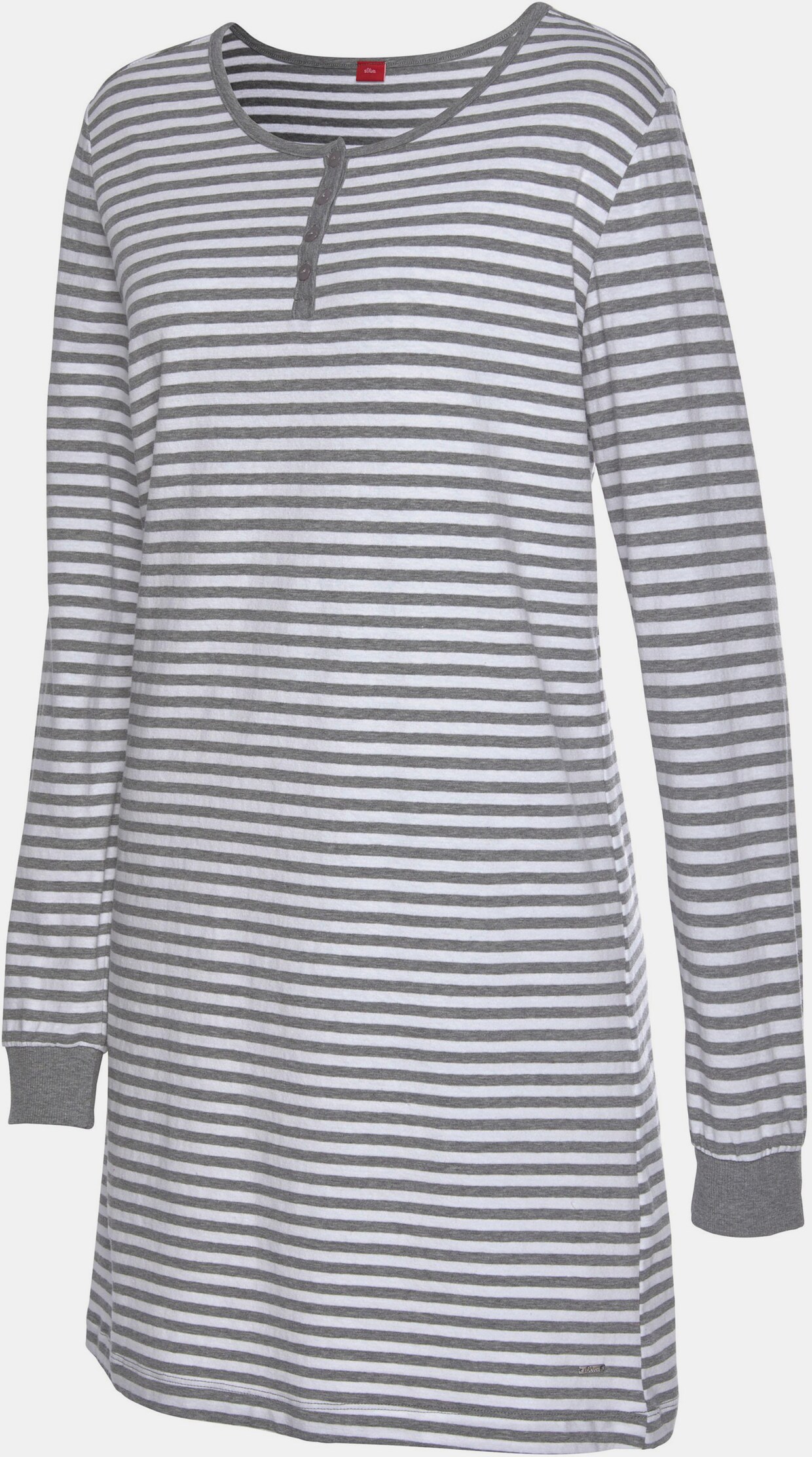 s.Oliver Nachthemd - weiß-grau-meliert