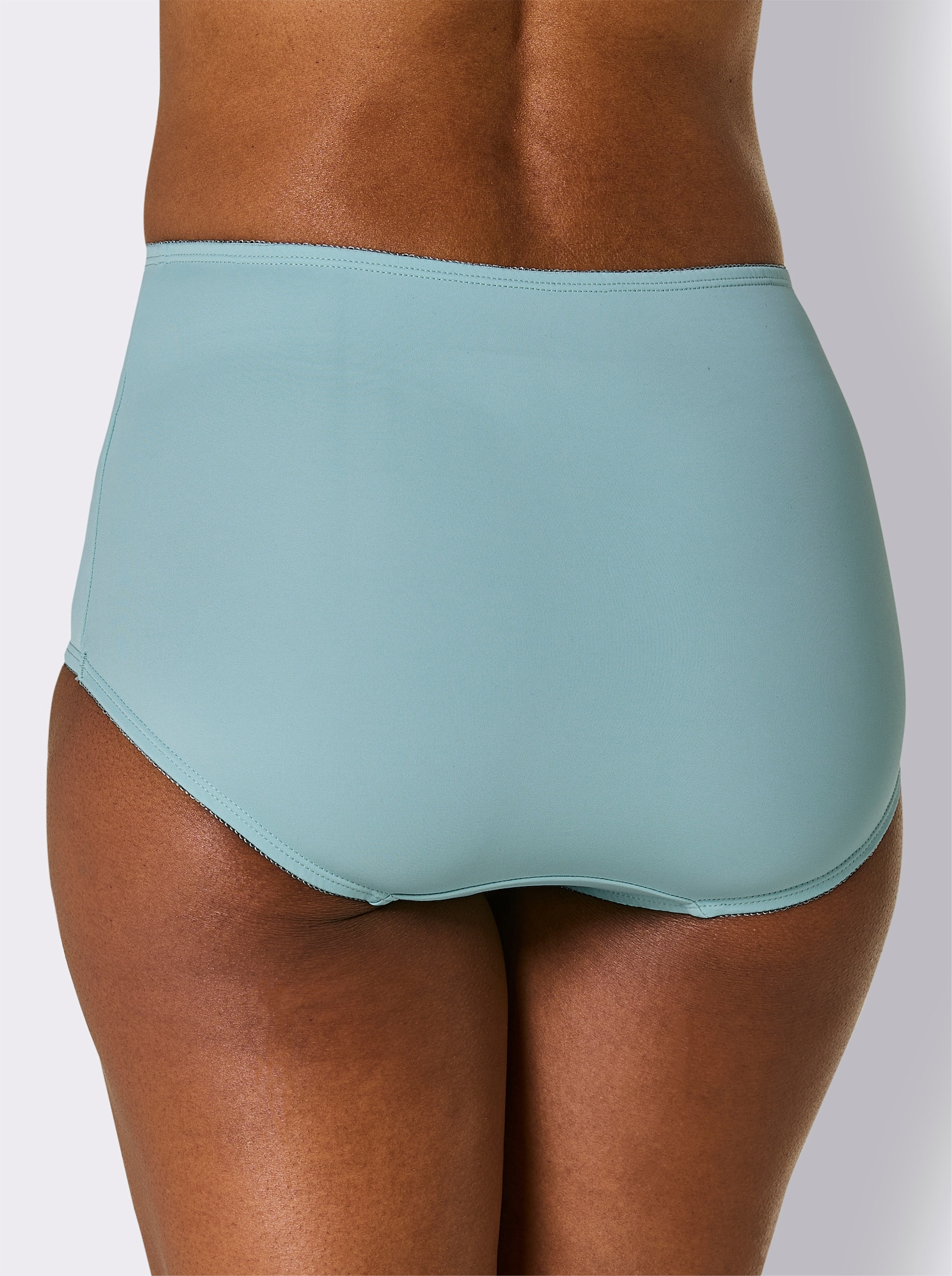 Kalhotky s pasem - bílá-mátová-potisk + mátová