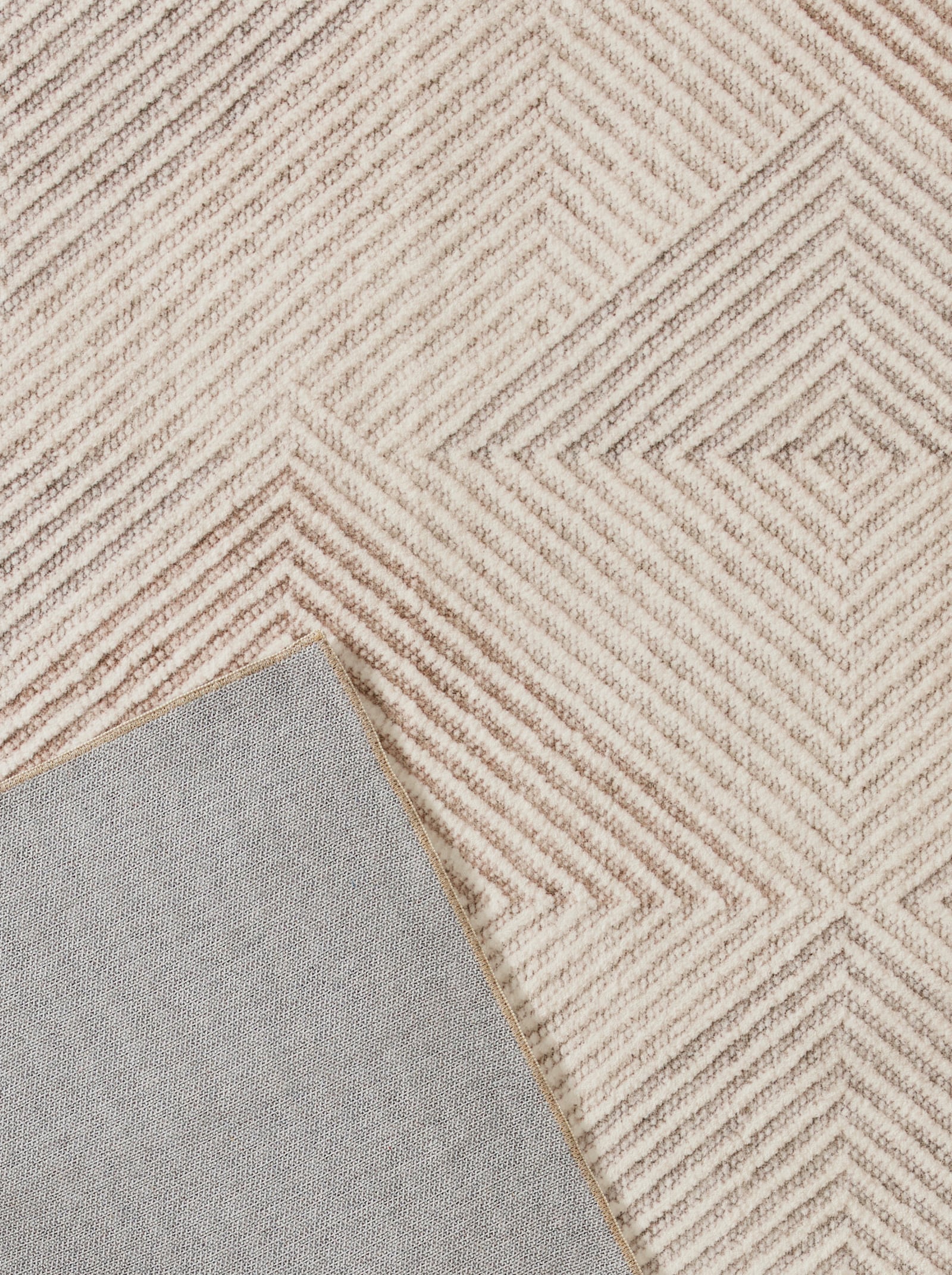 wash+dry by Kleen-Tex Teppich mit weichem Flor - ecru-braun-bedruckt