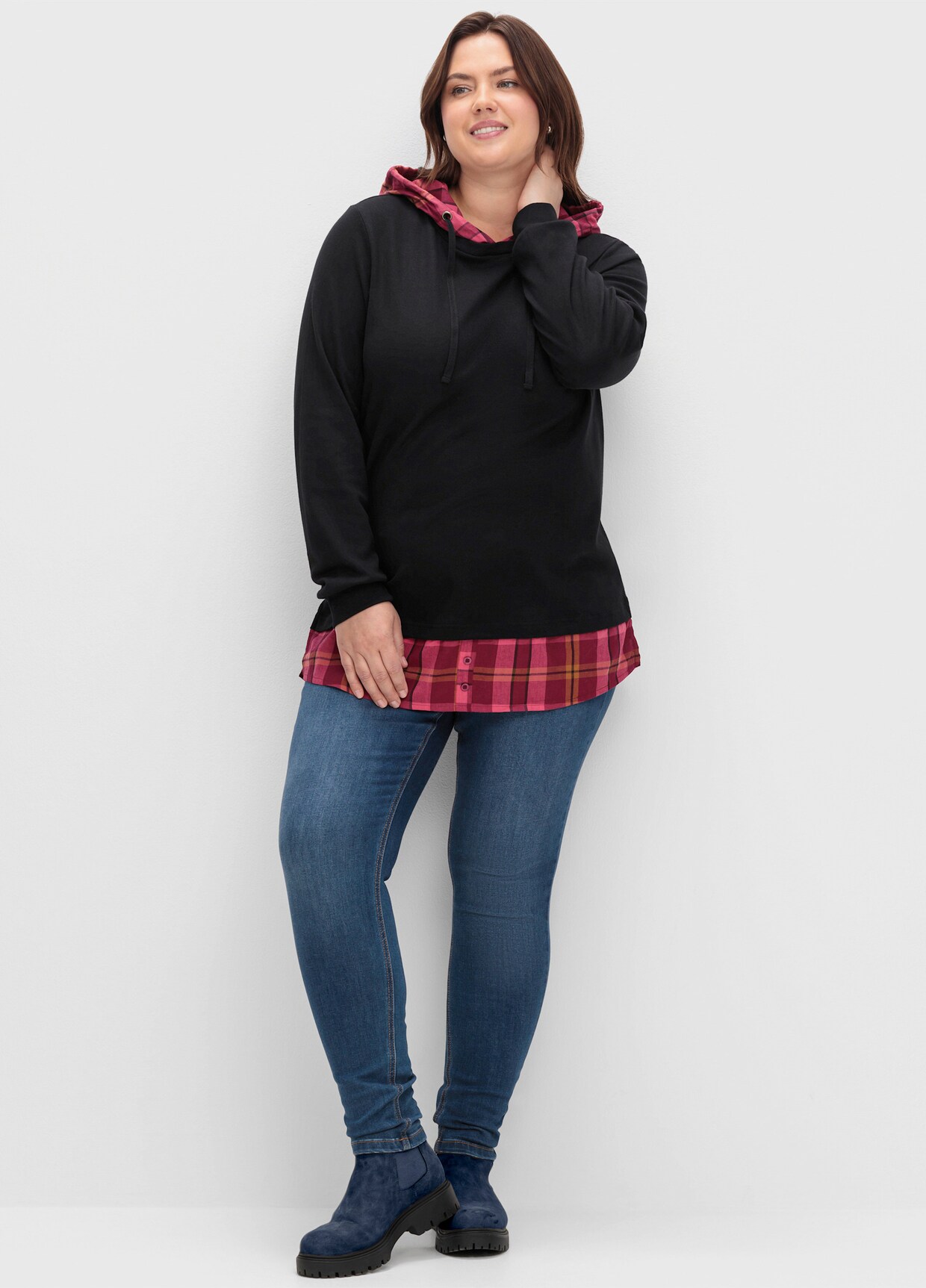 sheego Sweatshirt - schwarz