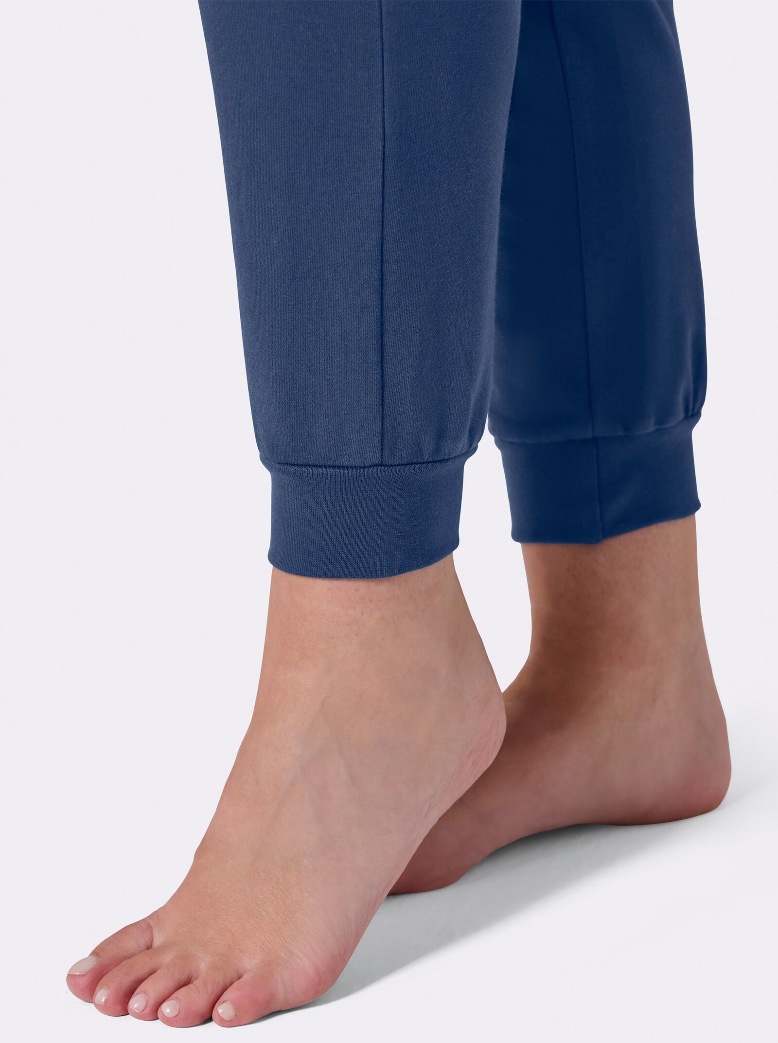 feel good Dehnbund-Hose mit Bündchen - jeansblau-aqua