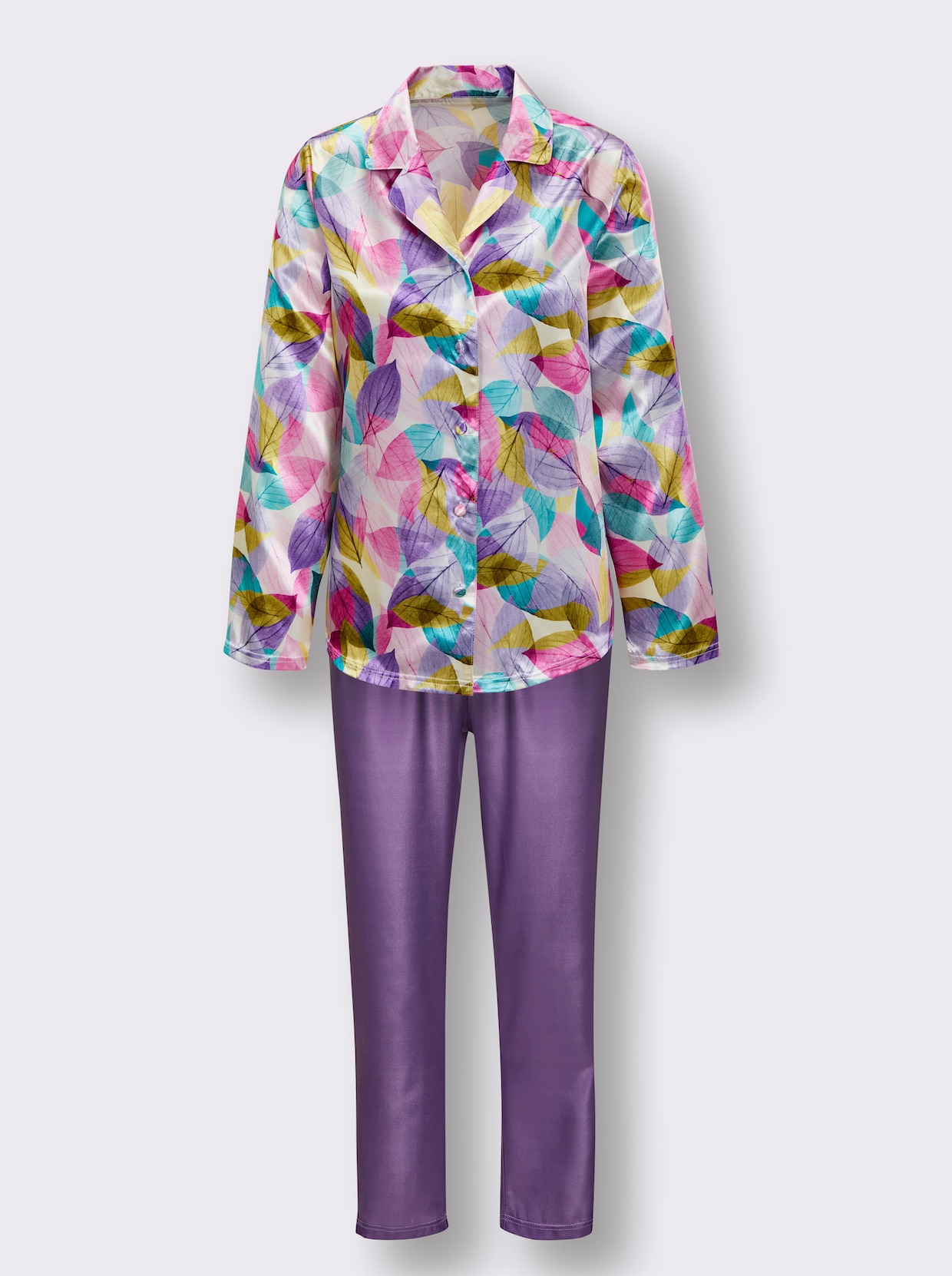 wäschepur Pyjama - violett-rosé-bedruckt