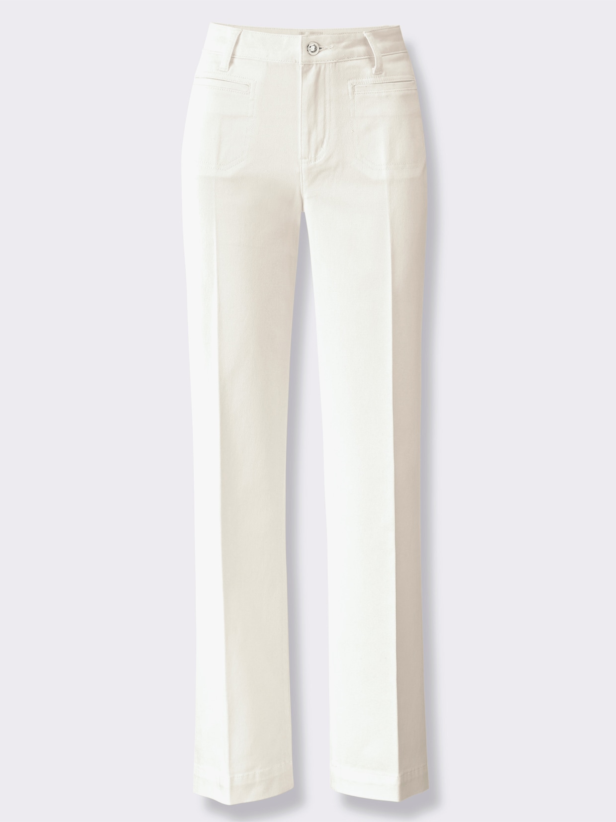 Baumwollhose mit Bügelfalten - ecru