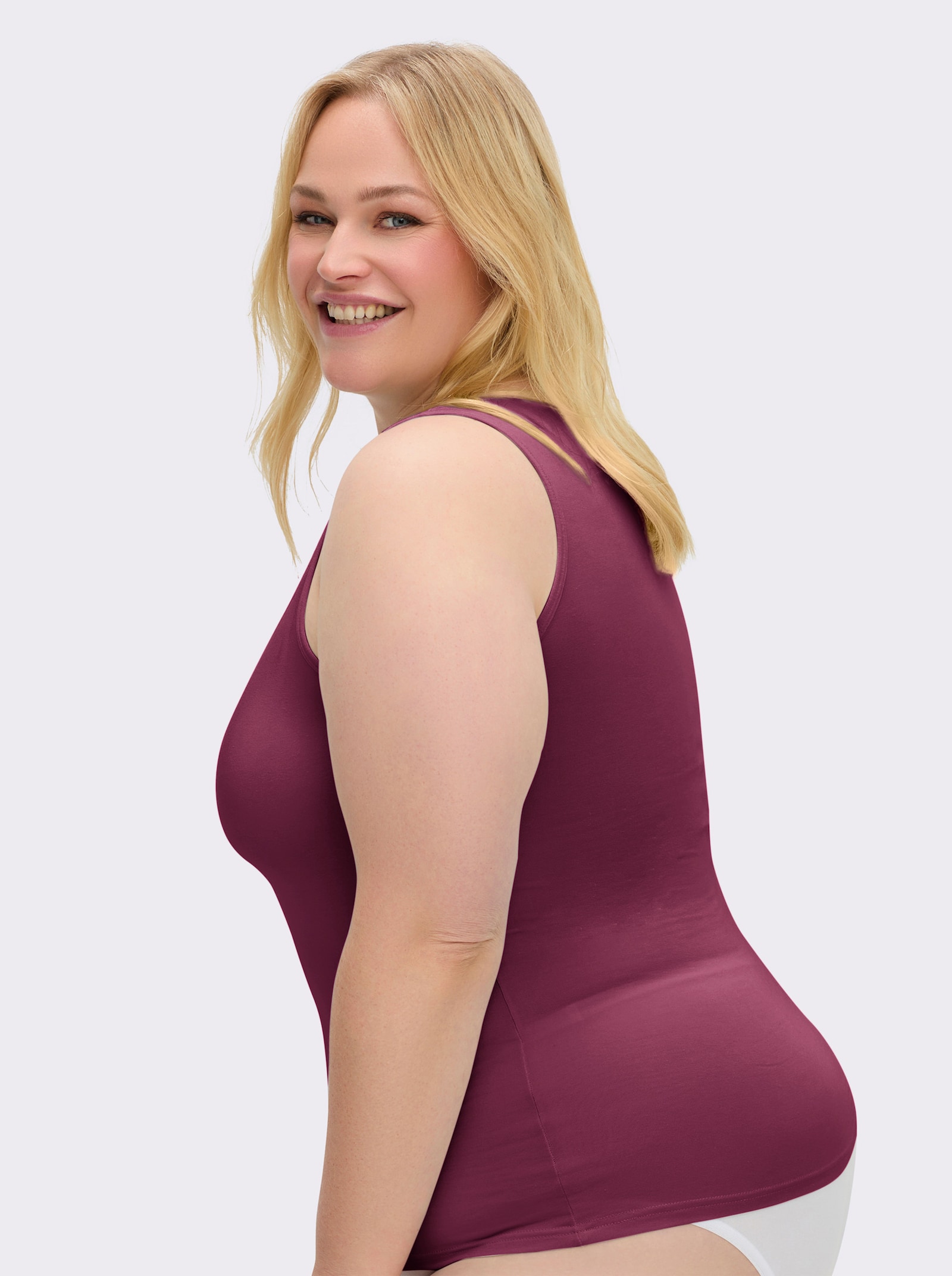 wäschepur Achseltop mit breiten Trägern - himbeerrot