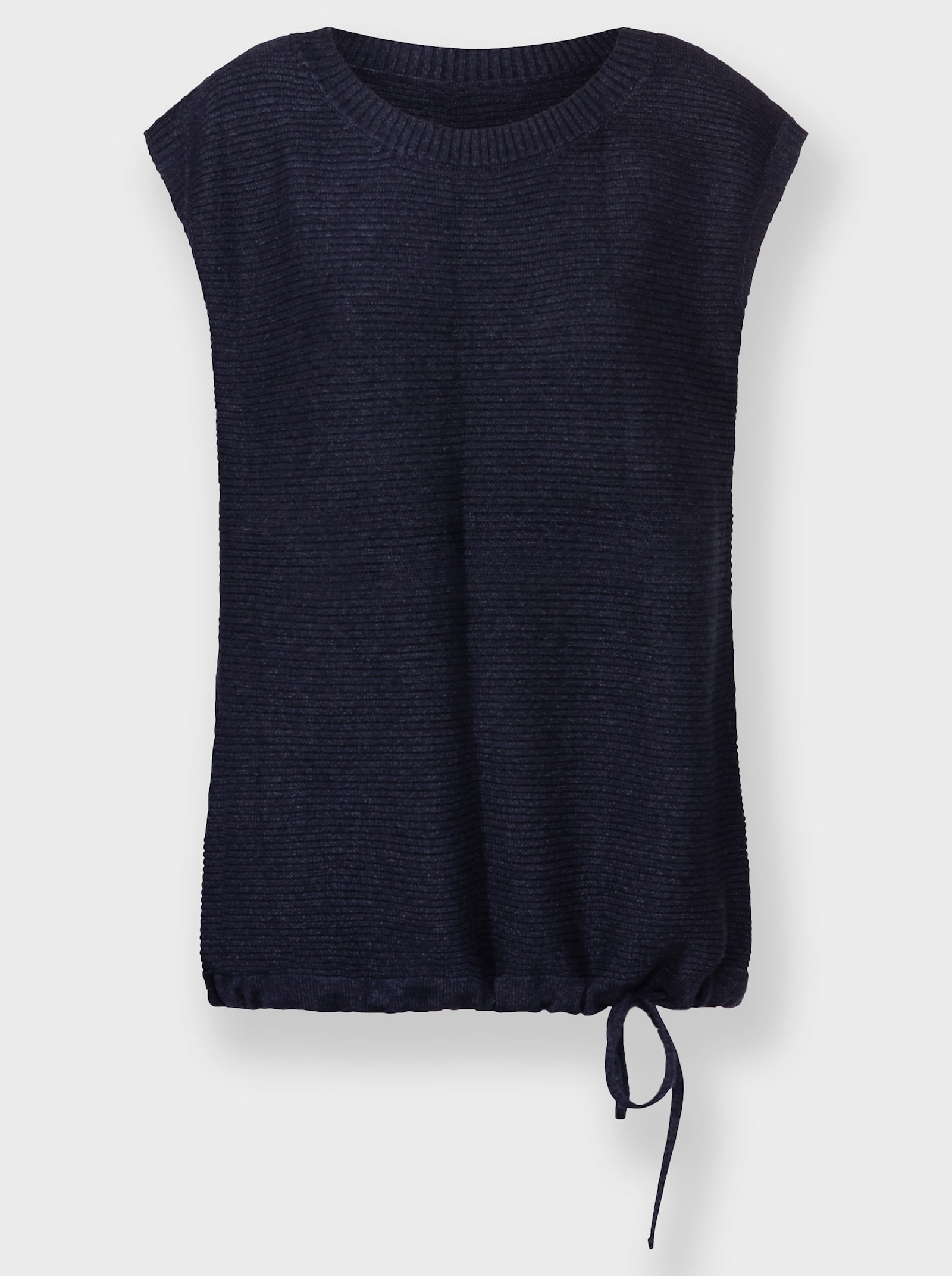 Pullunder mit weitenregulierbarem Saum - marine-meliert