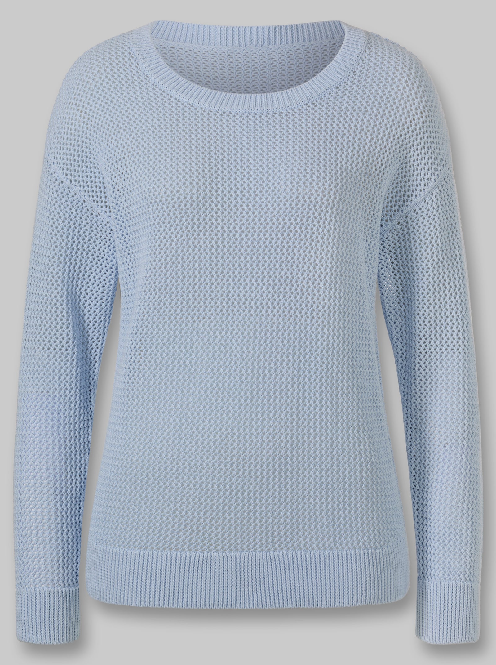 heine Ajourpullover aus Baumwolle - hellblau