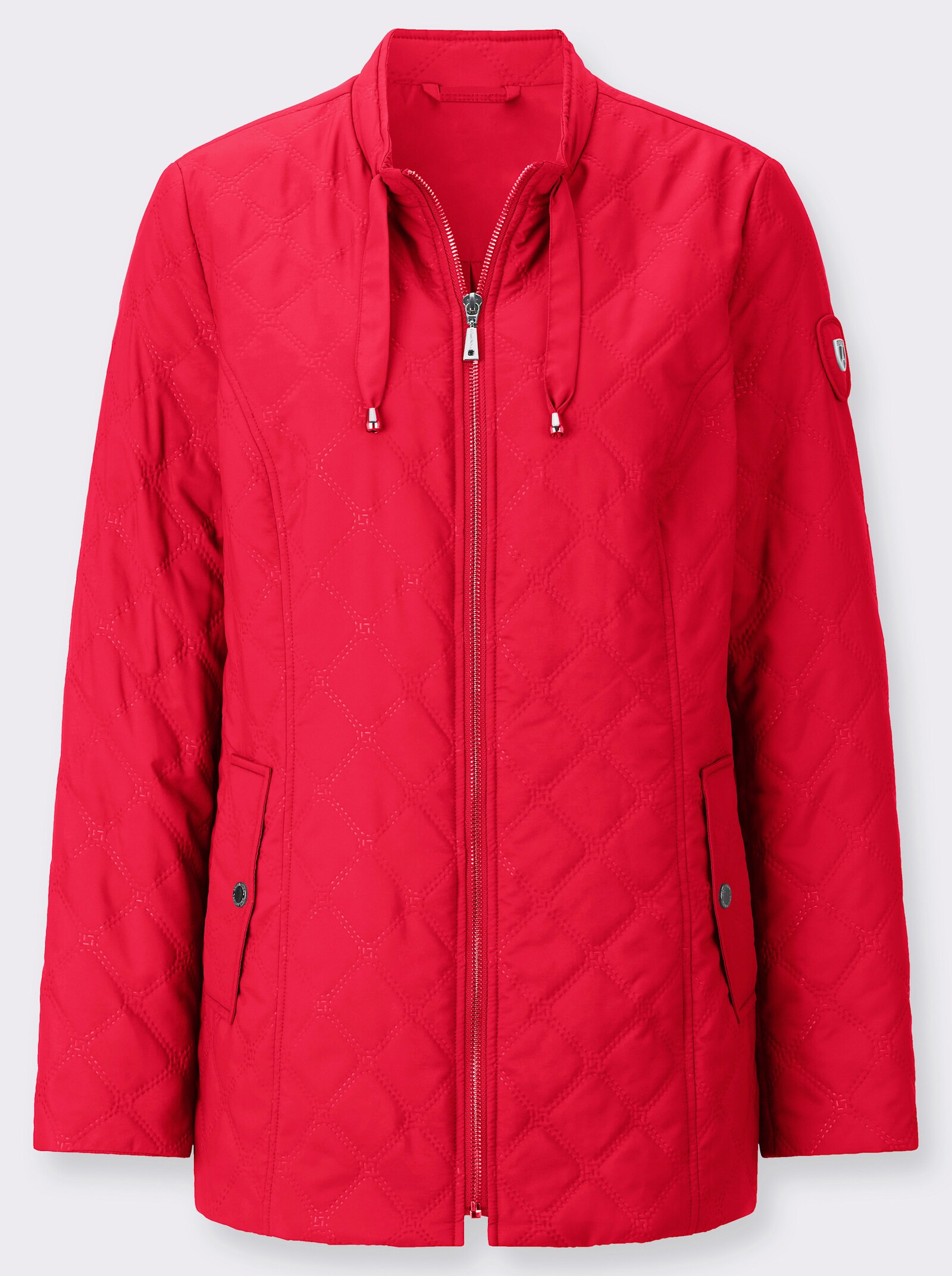 Steppjacke mit Prägedruck in Steppoptik - rot