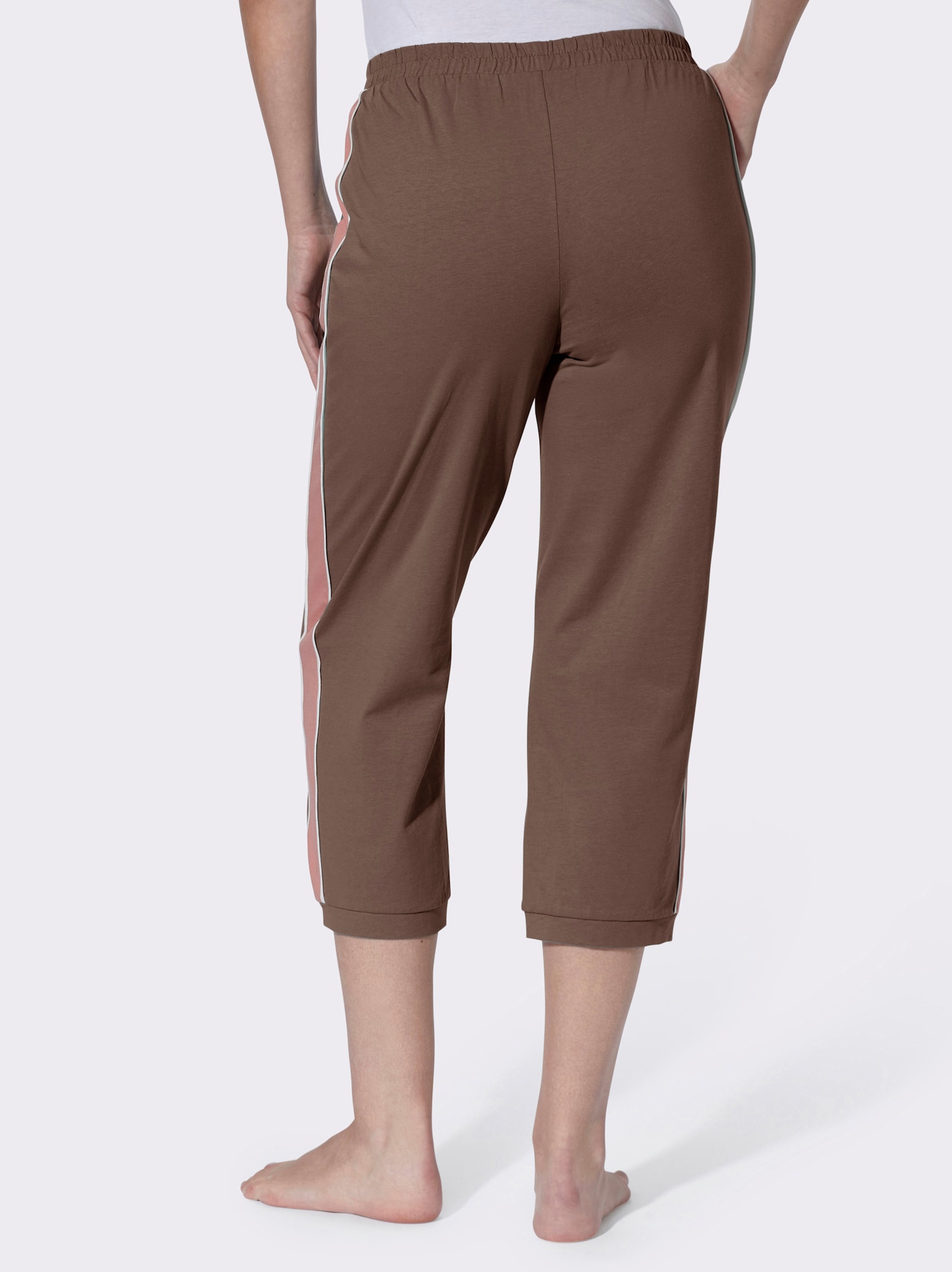 Freizeithose mit Galonstreifen - schoko