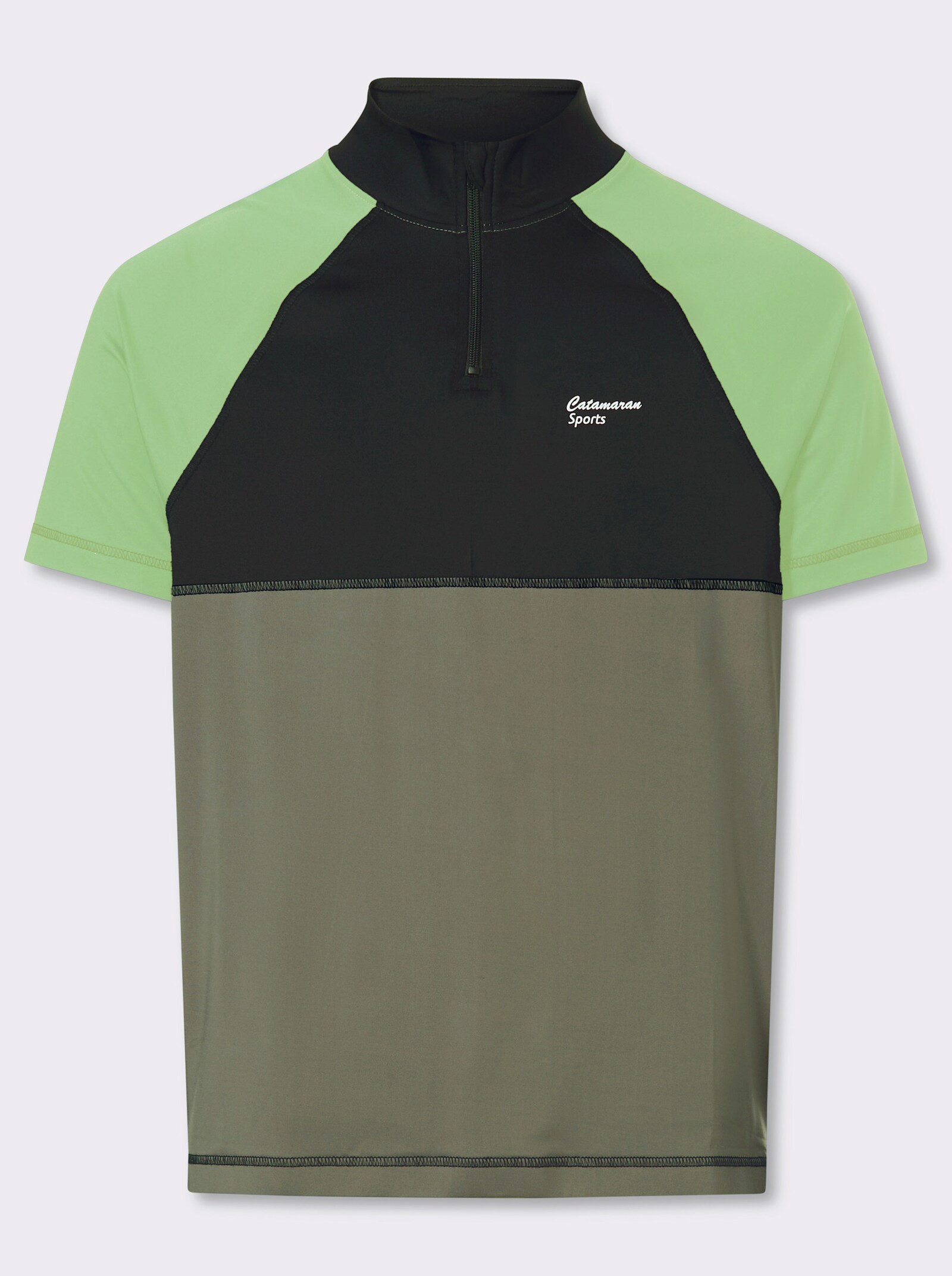 Catamaran Sports Fahrradshirt mit dreigeteilter Rückentasche - khaki