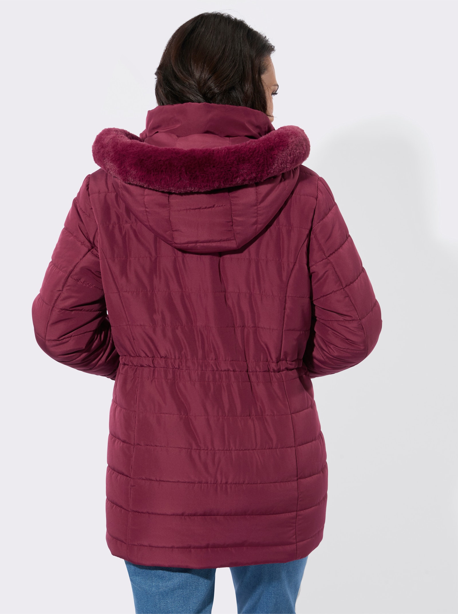 Steppjacke mit verdecktem Reißverschluss - bordeaux