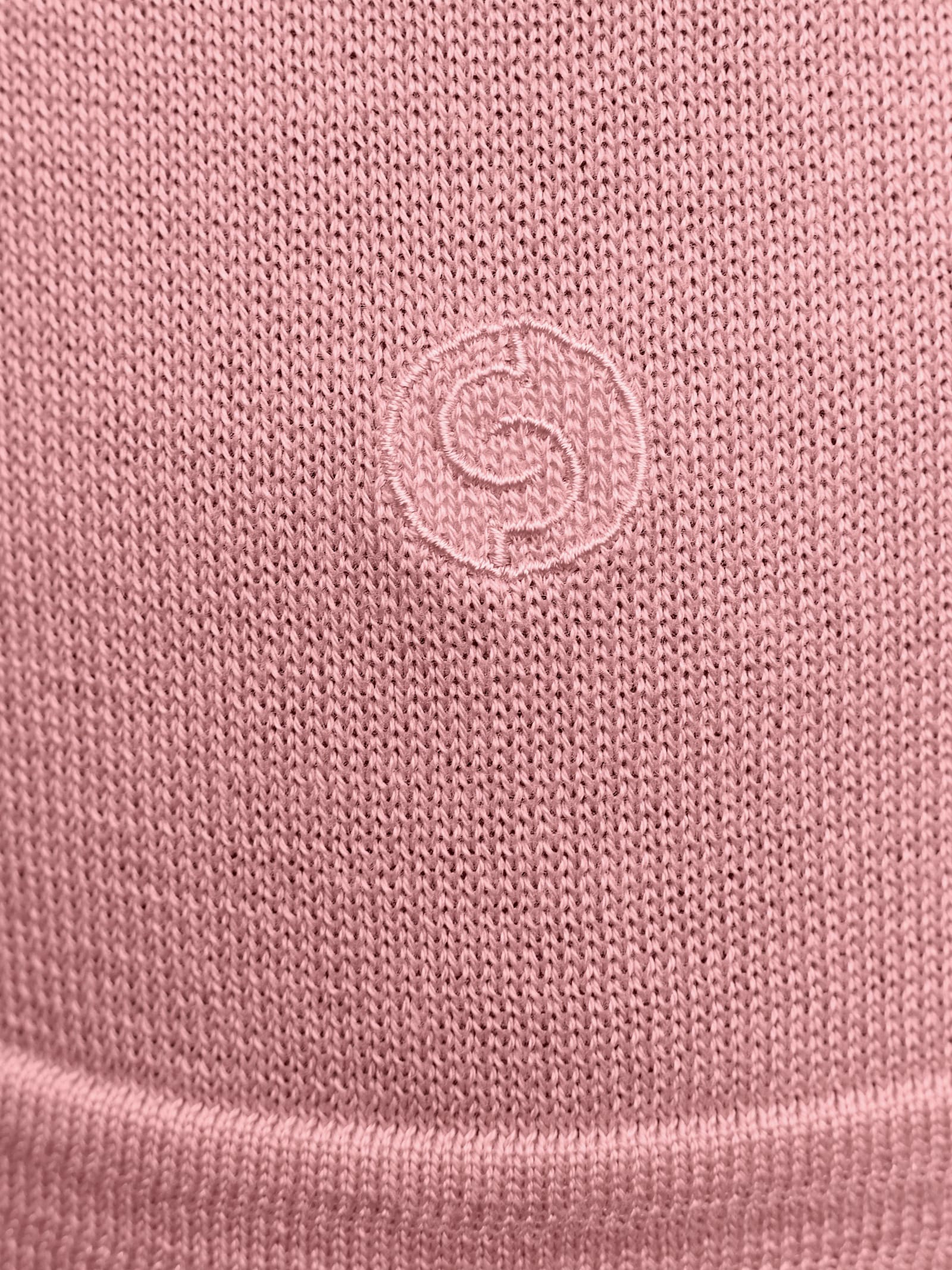 CREATION L PREMIUM Kurzarmpullover mit Glanzgarn-Abschlüssen - rosenquarz