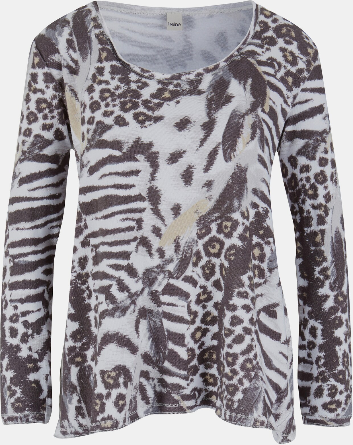 heine Druck-Shirt - hellgrau-offwhite