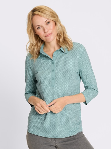 Poloshirt - salbei-zartmint-bedruckt