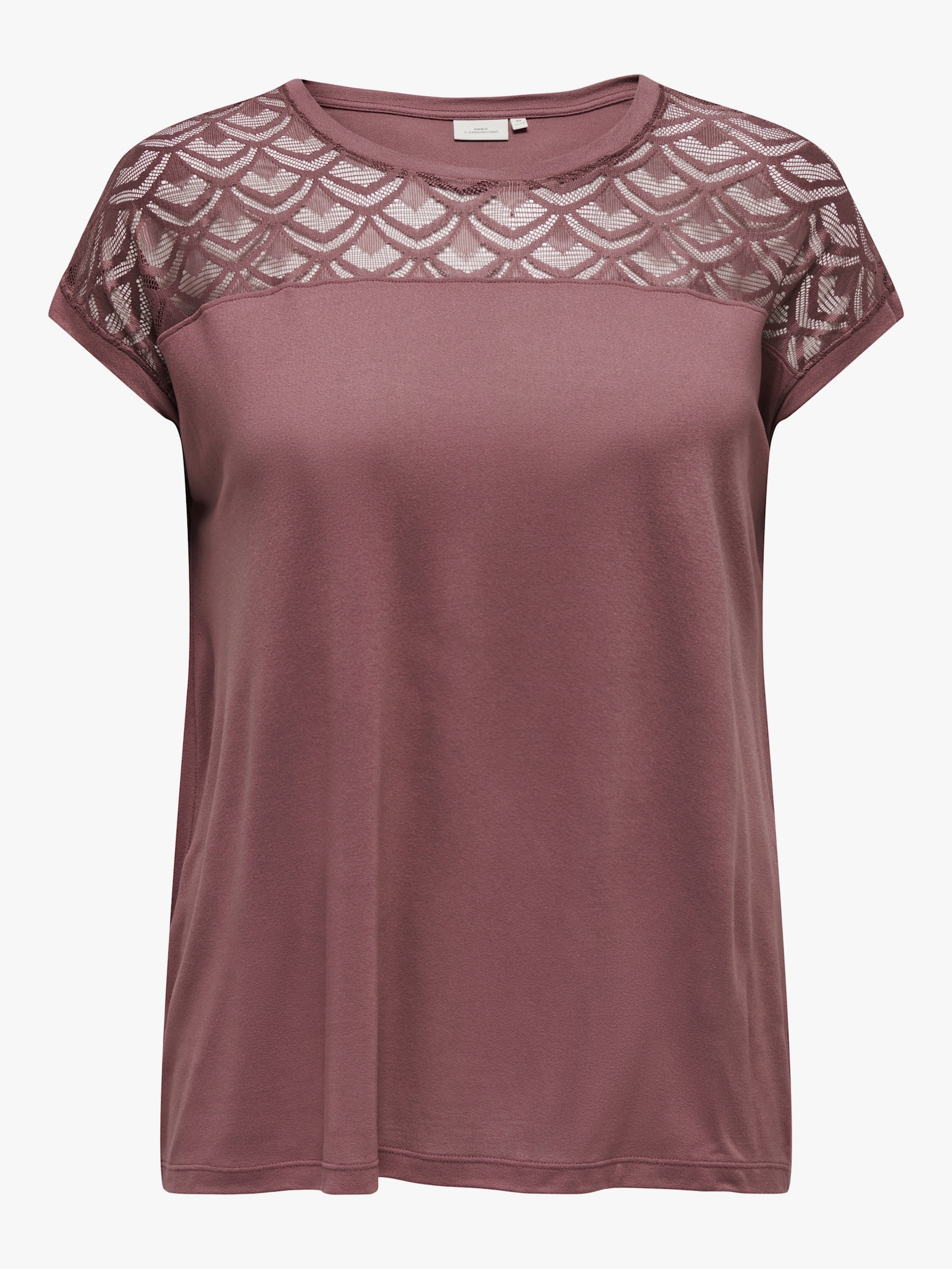 ONLY CARMAKOMA Spitzenshirt - rose brown