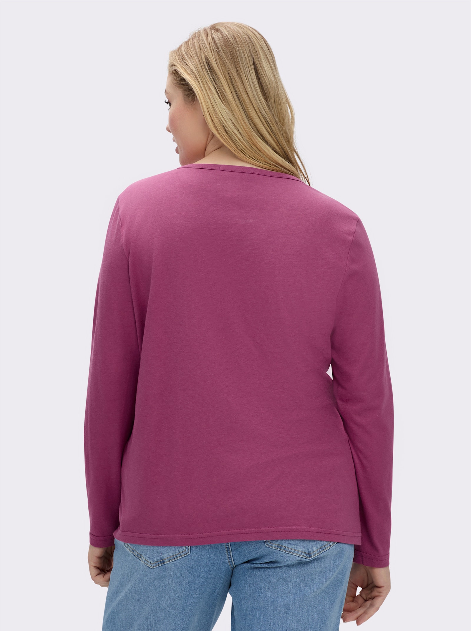 Langarmshirt mit V-Ausschnitt - erika