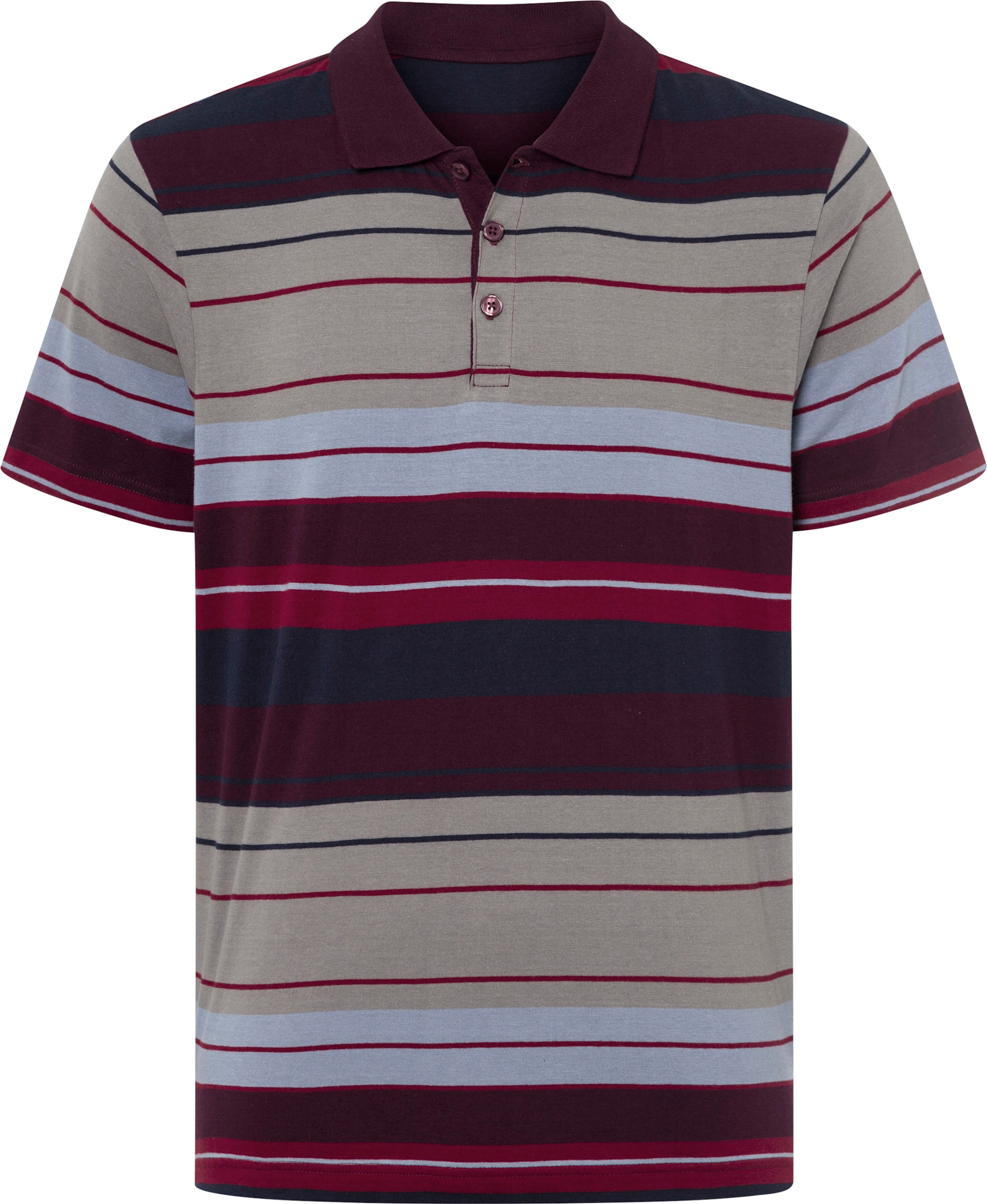 Your Look... for less! Heren Poloshirt grijs/bordeaux gestreept Maat