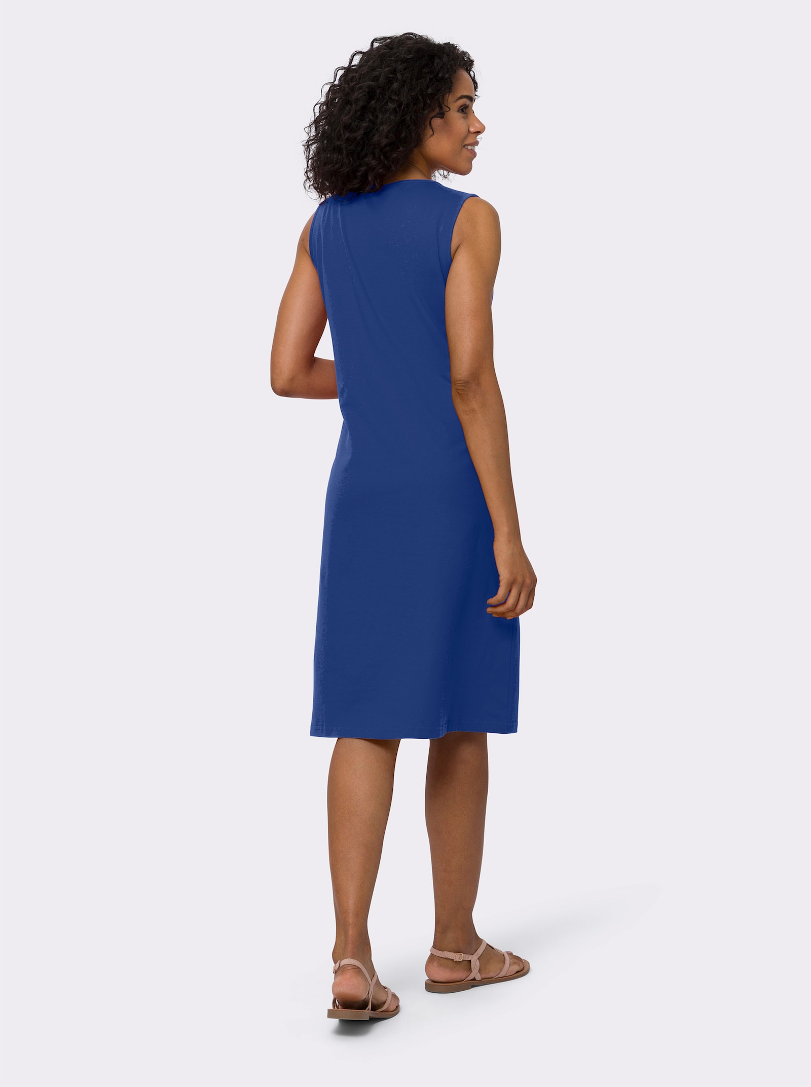 Jerseyjurk met druppelvormige hals - koningsblauw