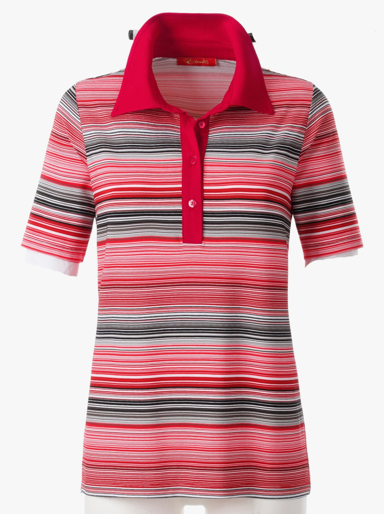 Poloshirt - rot-geringelt