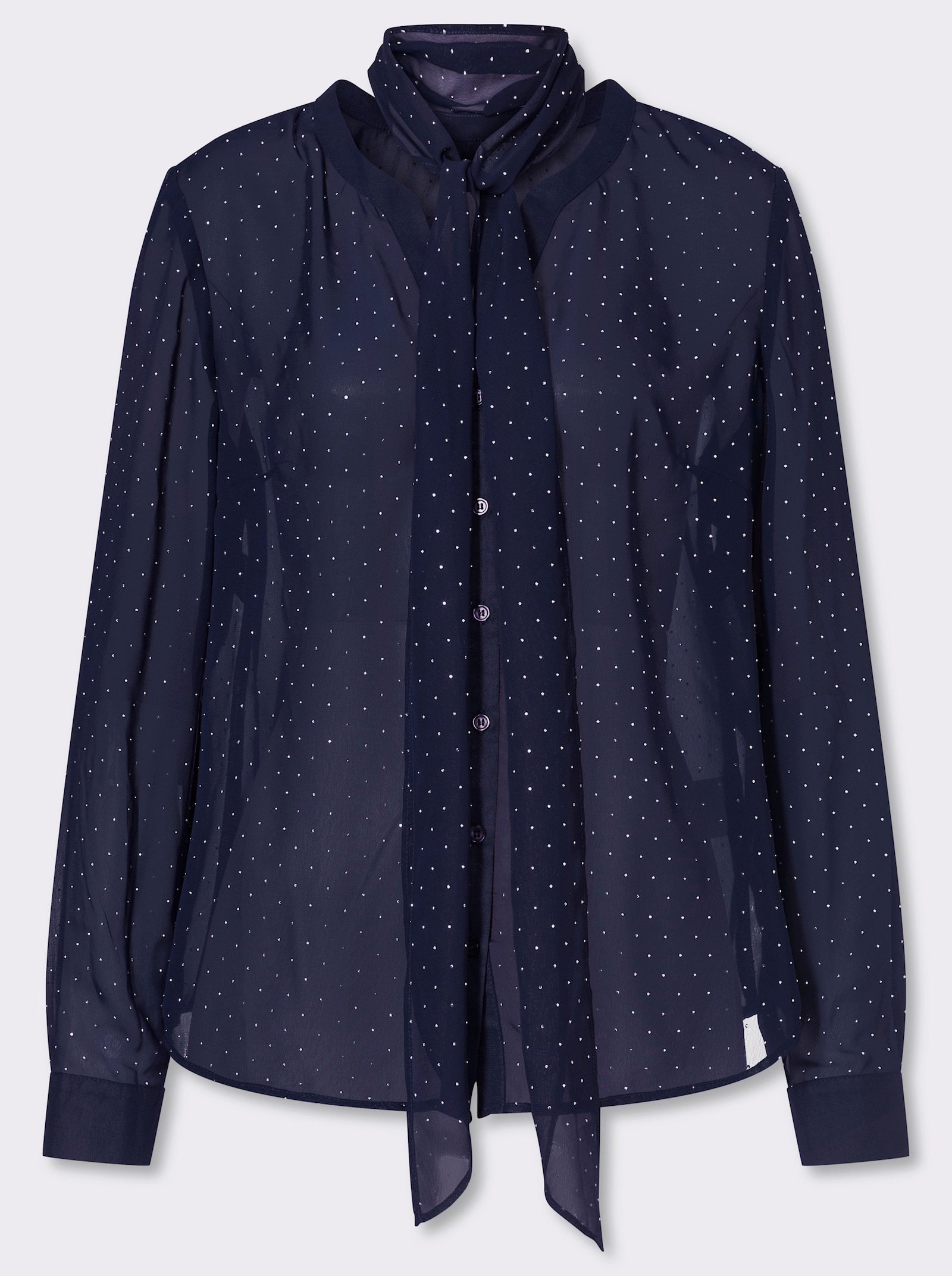 heine Georgettebluse mit abnehmbarer Schluppe - marine