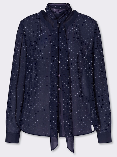 heine Georgettebluse mit abnehmbarer Schluppe - marine