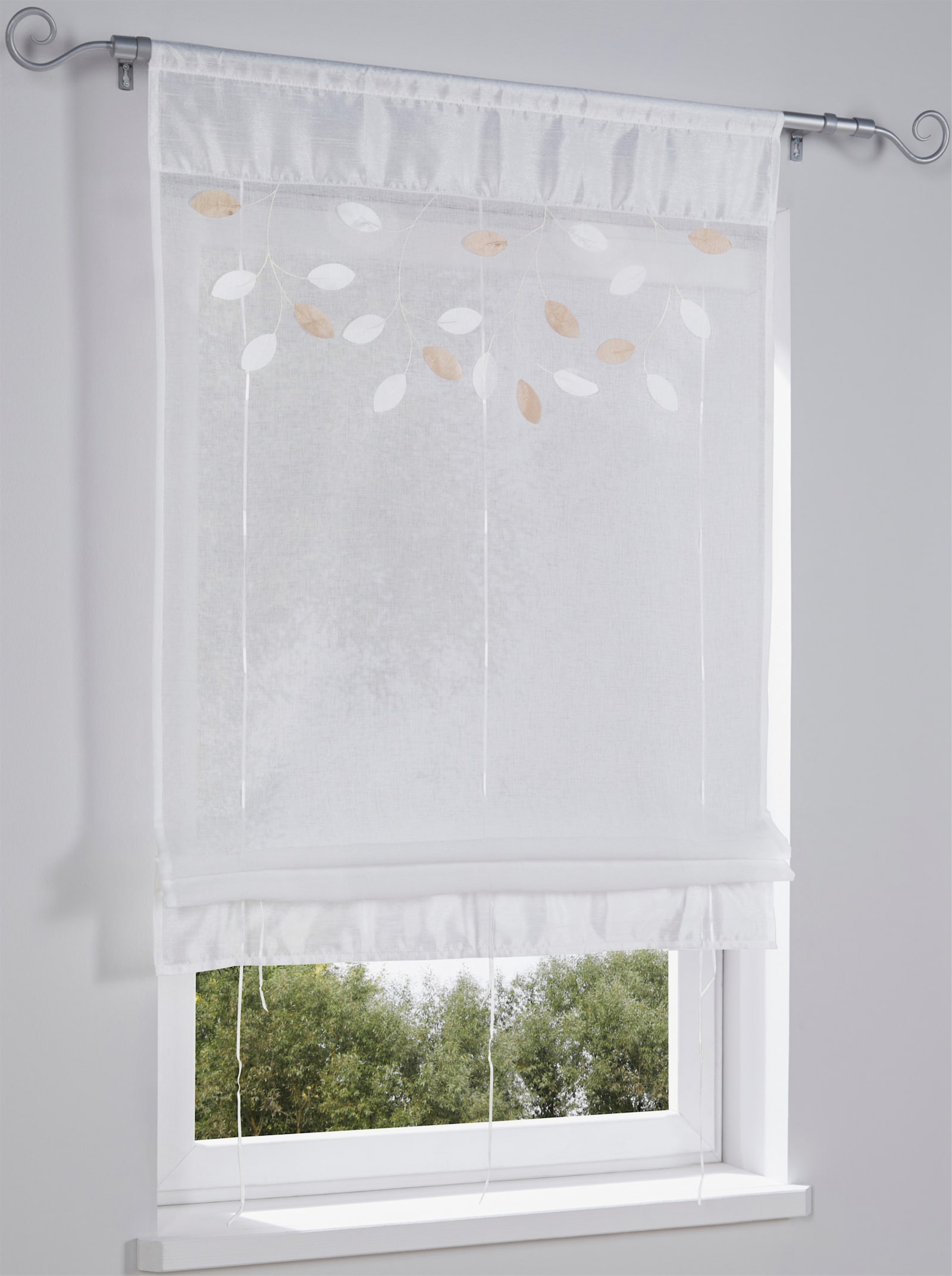 heine home Bändchenrollo - offwhite-taupe