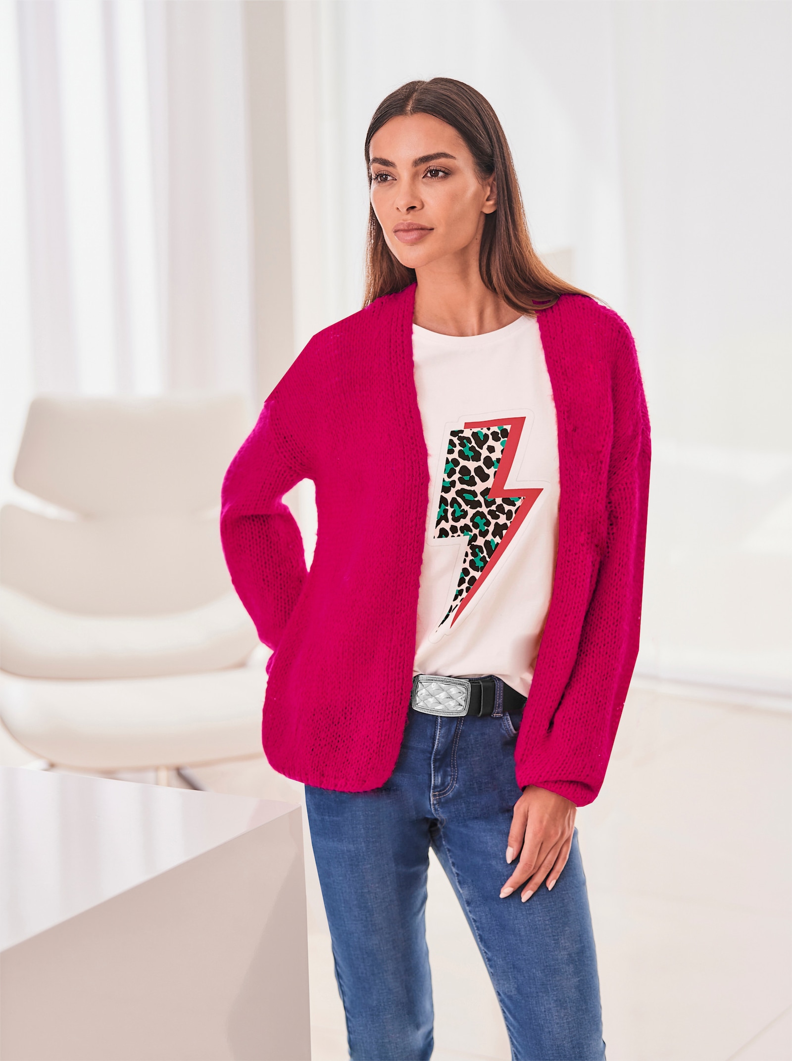 heine Print-Shirt mit Animal-Dessin - weiß