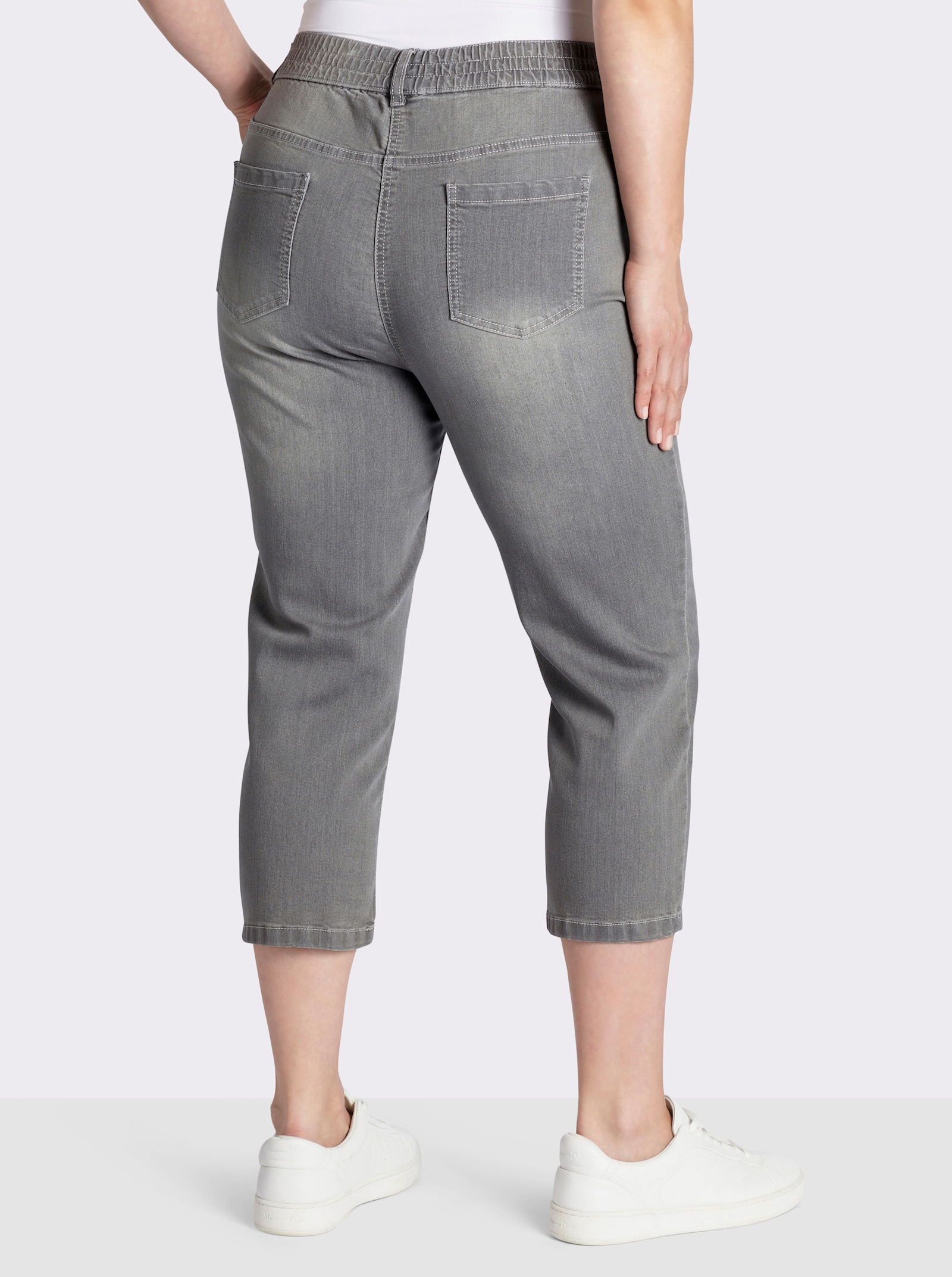 7/8-Jeans mit Reißverschluss-Blende - grey-denim