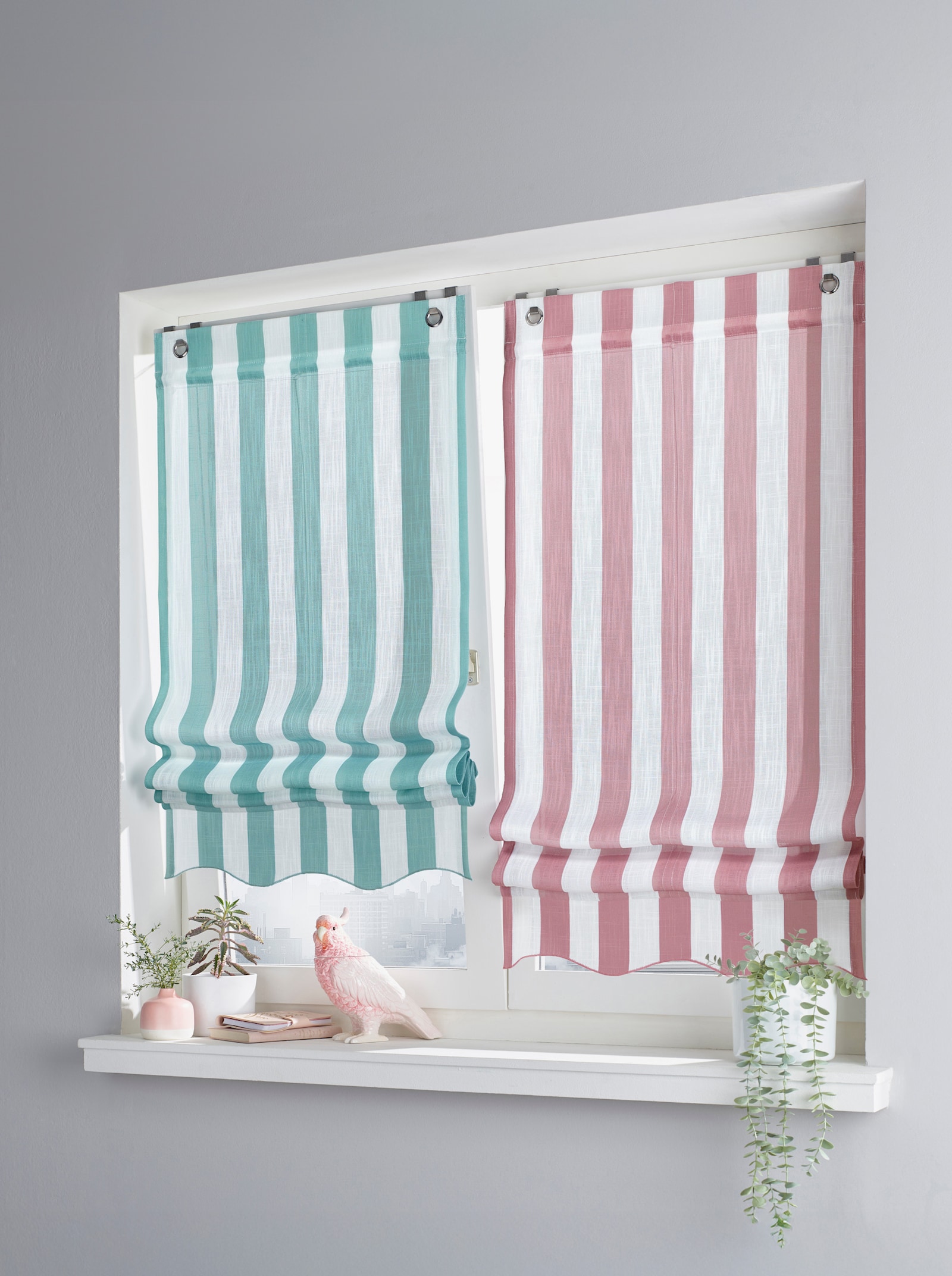 heine home Raffrollo - altrose-weiß