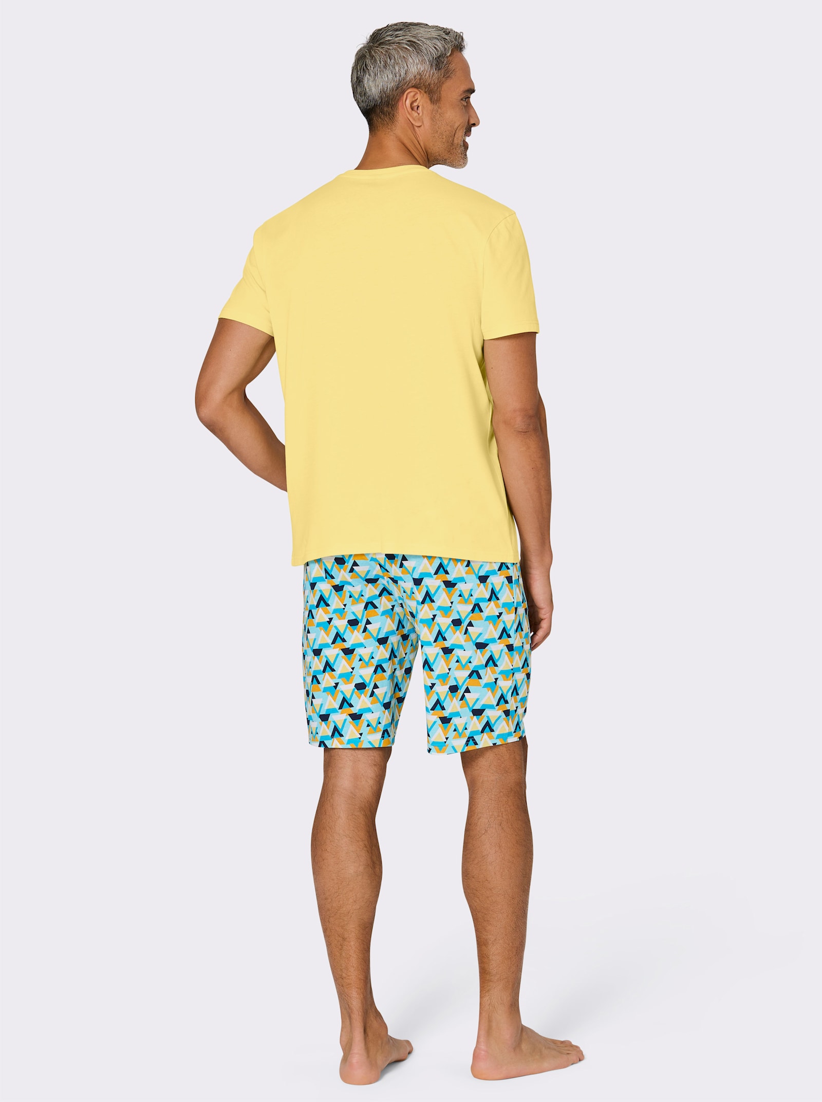 wäschepur men shortama - citroen/turquoise bedrukt