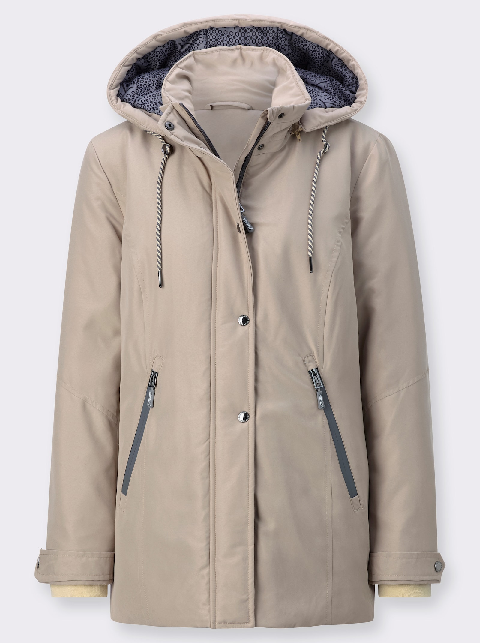 Jacke mit weitenregulierbaren Ärmeln - sesam
