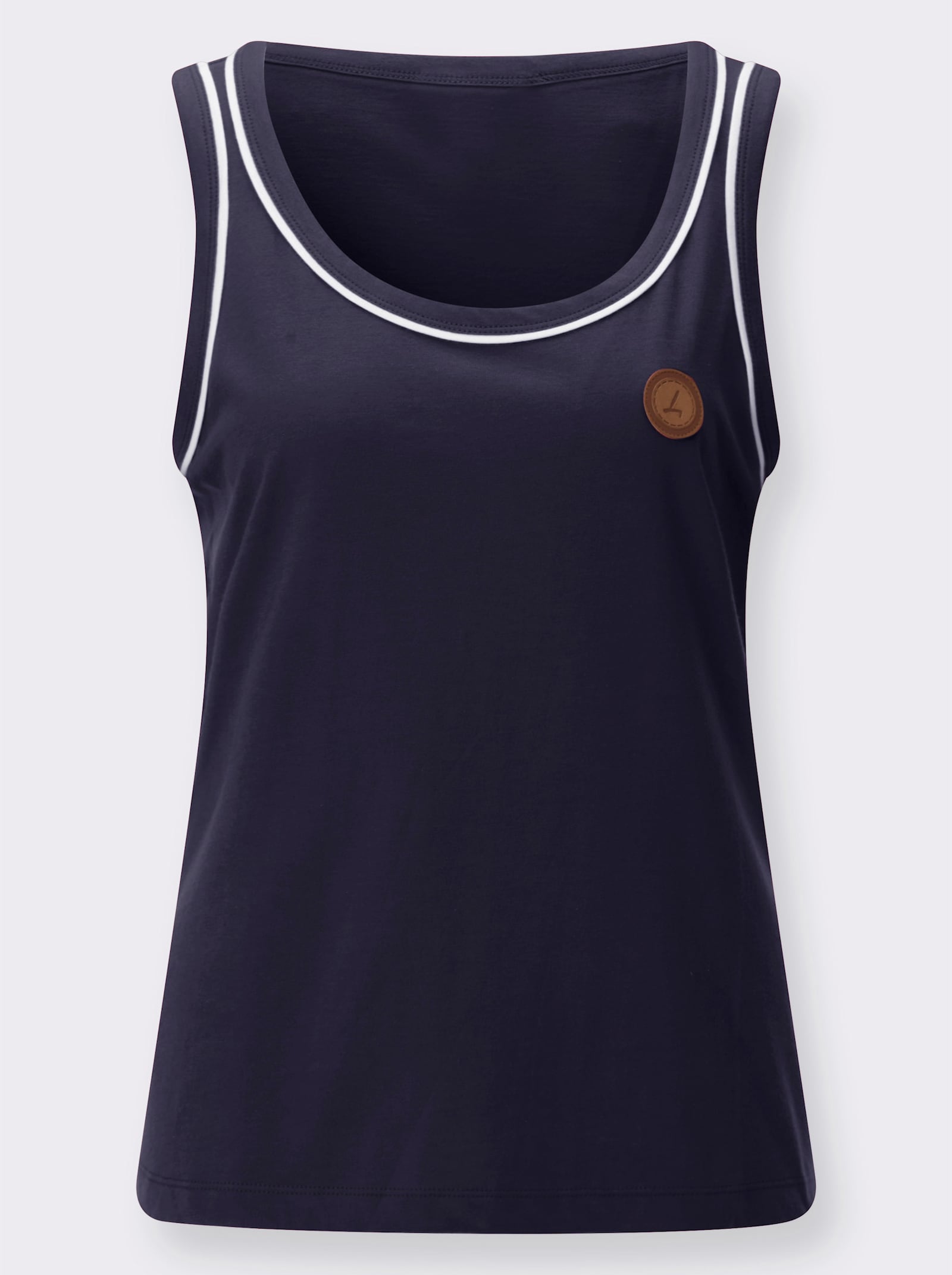 Shirttop mit Paspelierung - marine